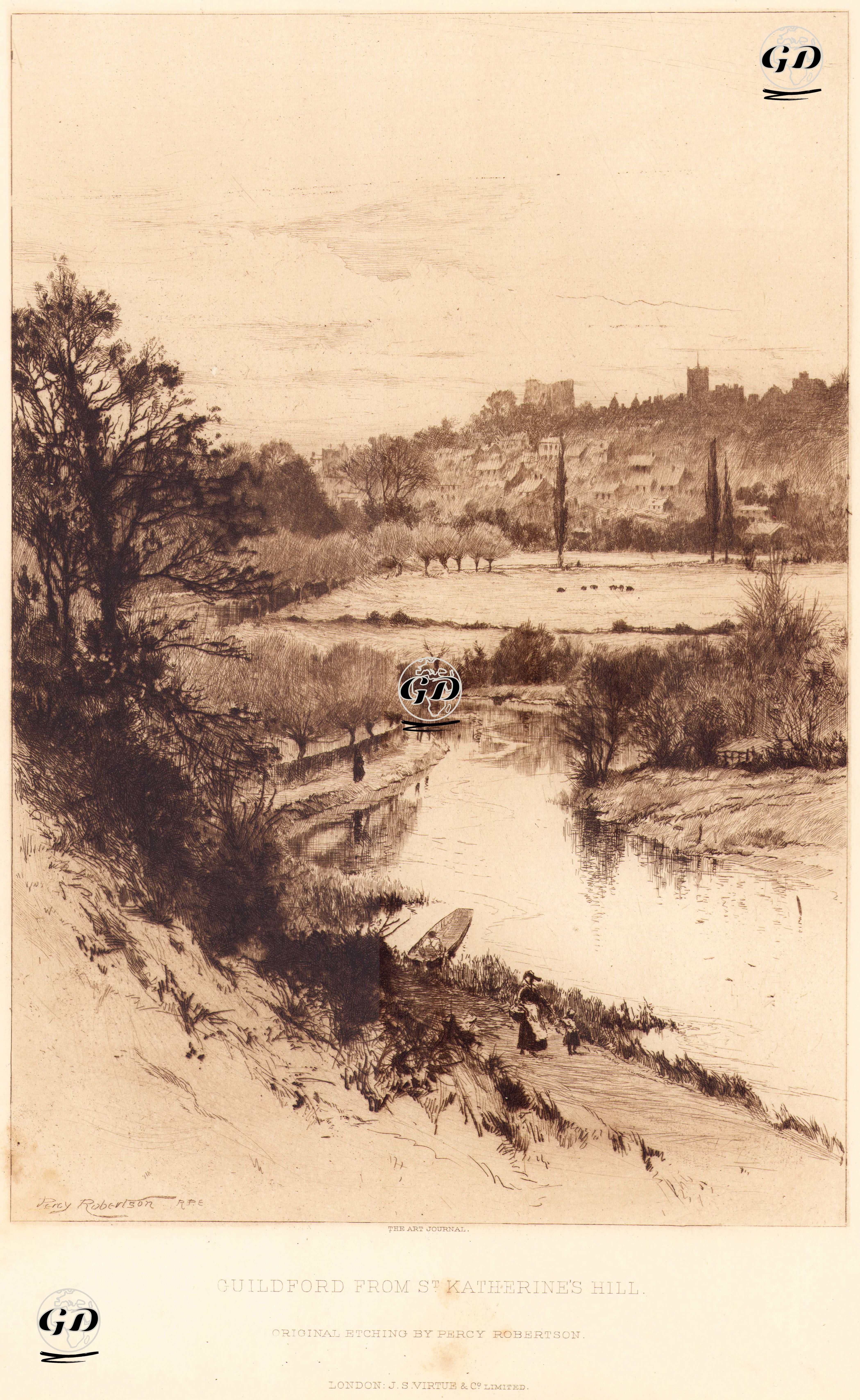 Guildford From St.Katherine's Hill - Percy Robertson (1868–1934) - 1891