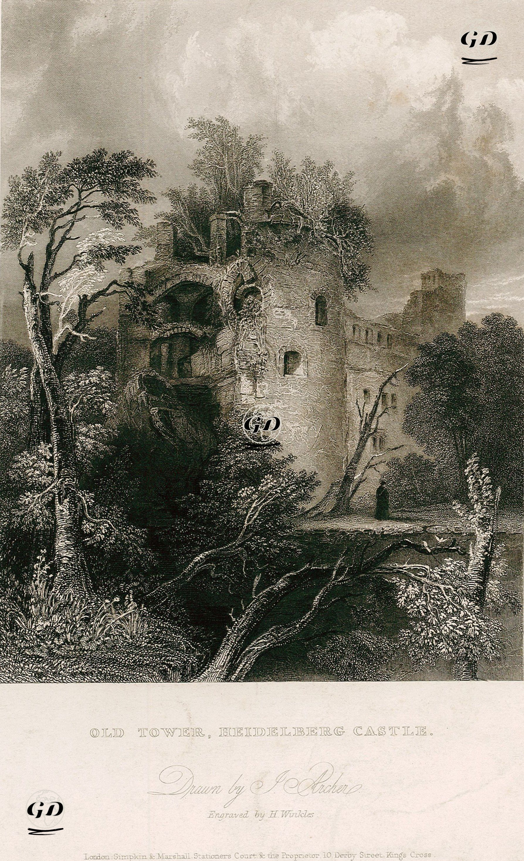 Old Tower, Heidelberg Castle - James Archer (1822-1904) - 1836