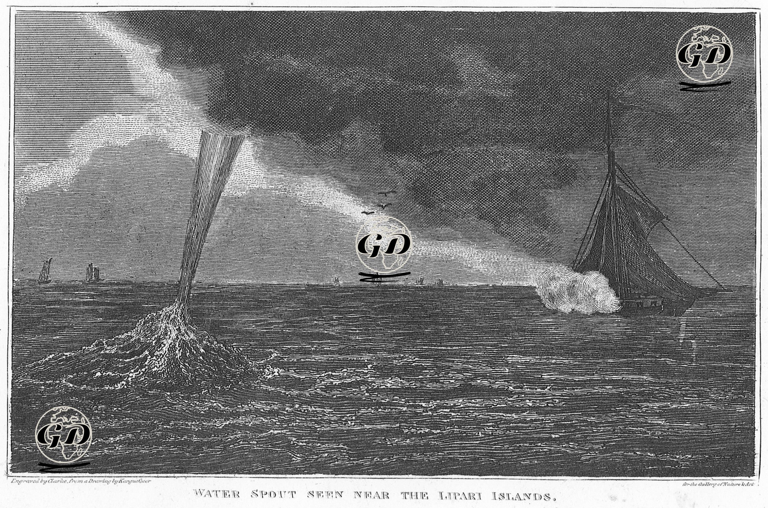 Water Spout Seen Near The Lipari Islands - Kangufser - 1814