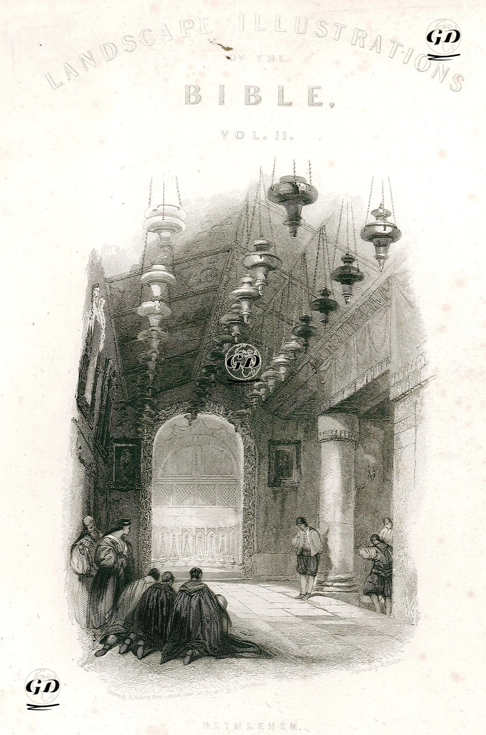 Kutsal Doğuş Kilisesinin İçi, Beytüllahim - David Roberts (1796-1864) - 1836