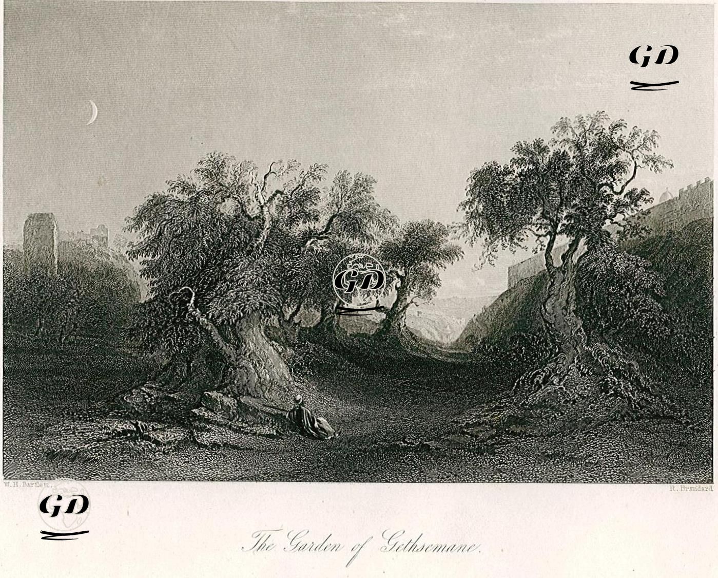 Gethsemane Bahçesi - William Henry Bartlett (1809-1854) - 1847
