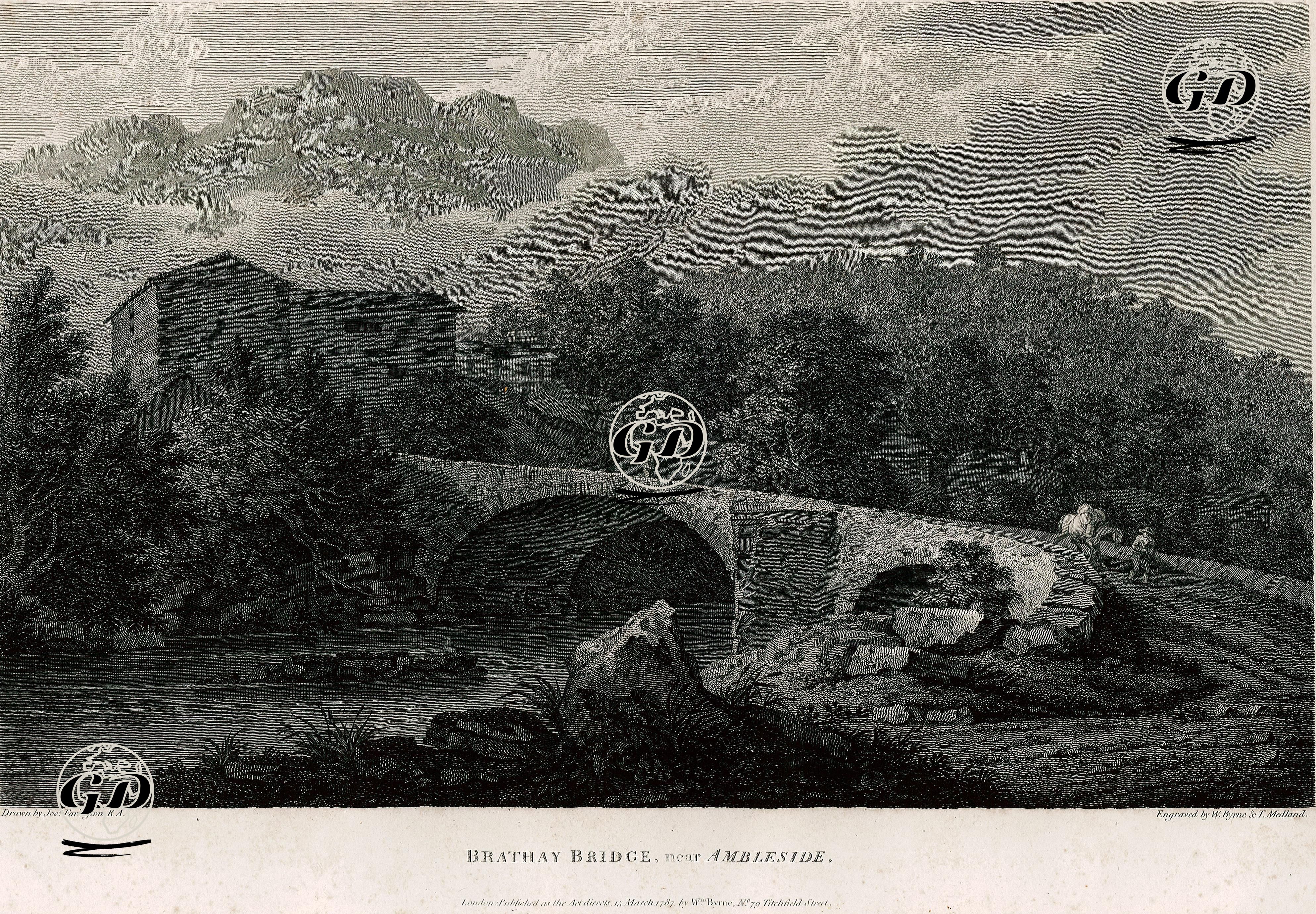 Ambleside Yakınlarında Brathay Köprüsü - Joseph Farington (1747-1821) - 1787