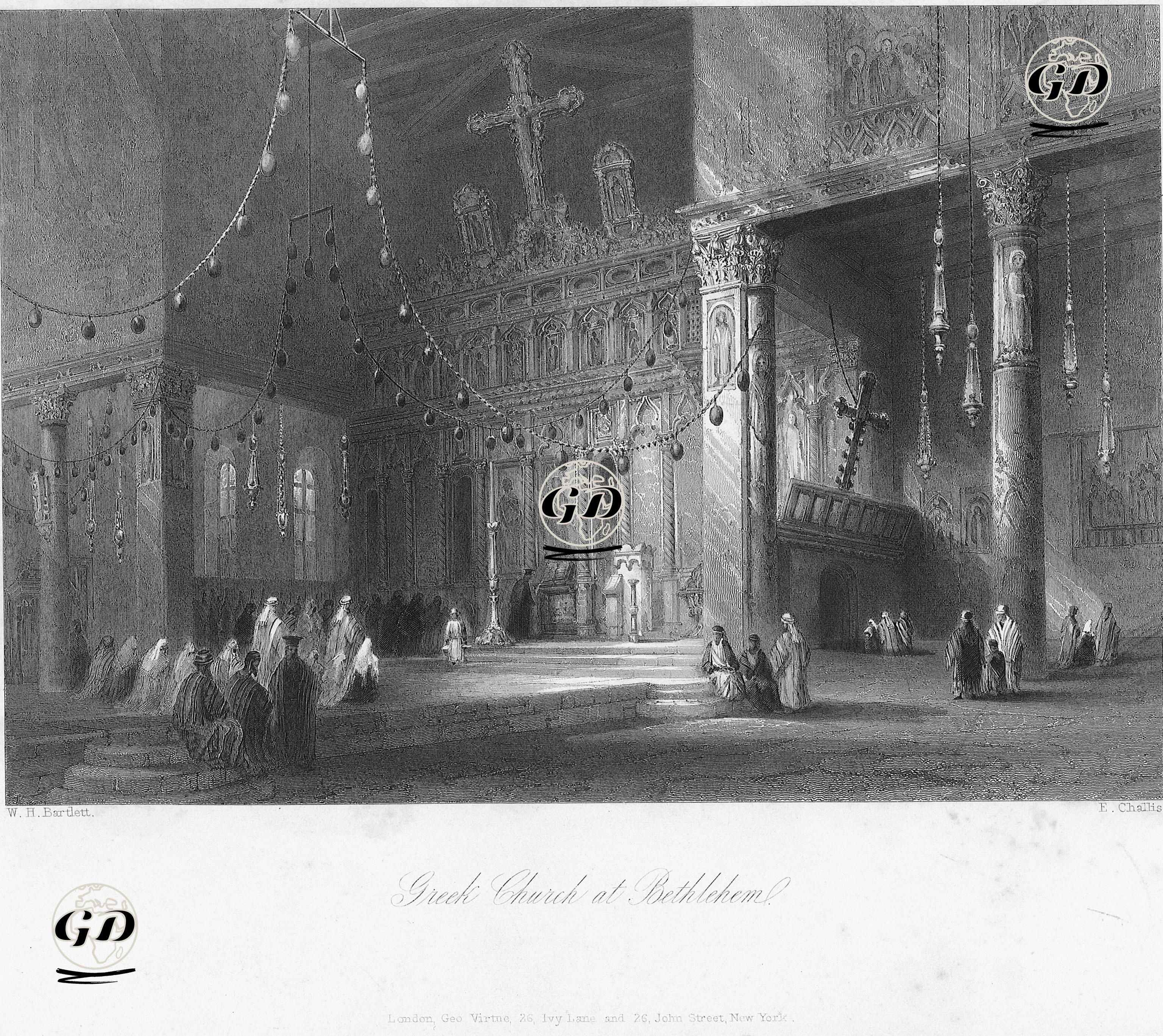 Beytüllahim'de Yunan Kilisesi - William Henry Bartlett (1809-1854) - 1847