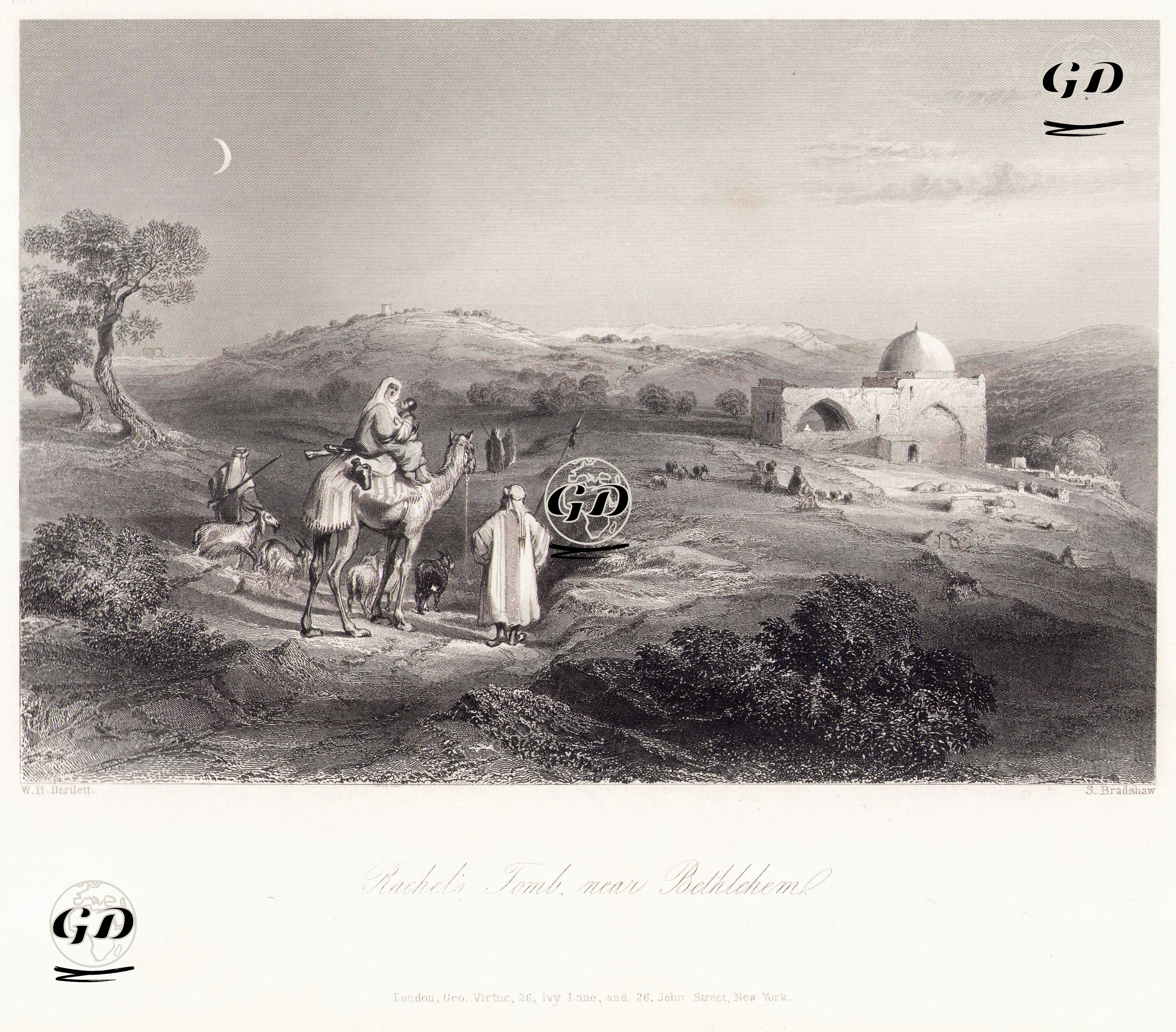 Hazreti Yakup'un Eşi Ve Hazreti Yusuf'un Annesi Rachel'in Beytüllahim Yakınındaki Kabri - William Henry Bartlett (1809-1854) - 1847