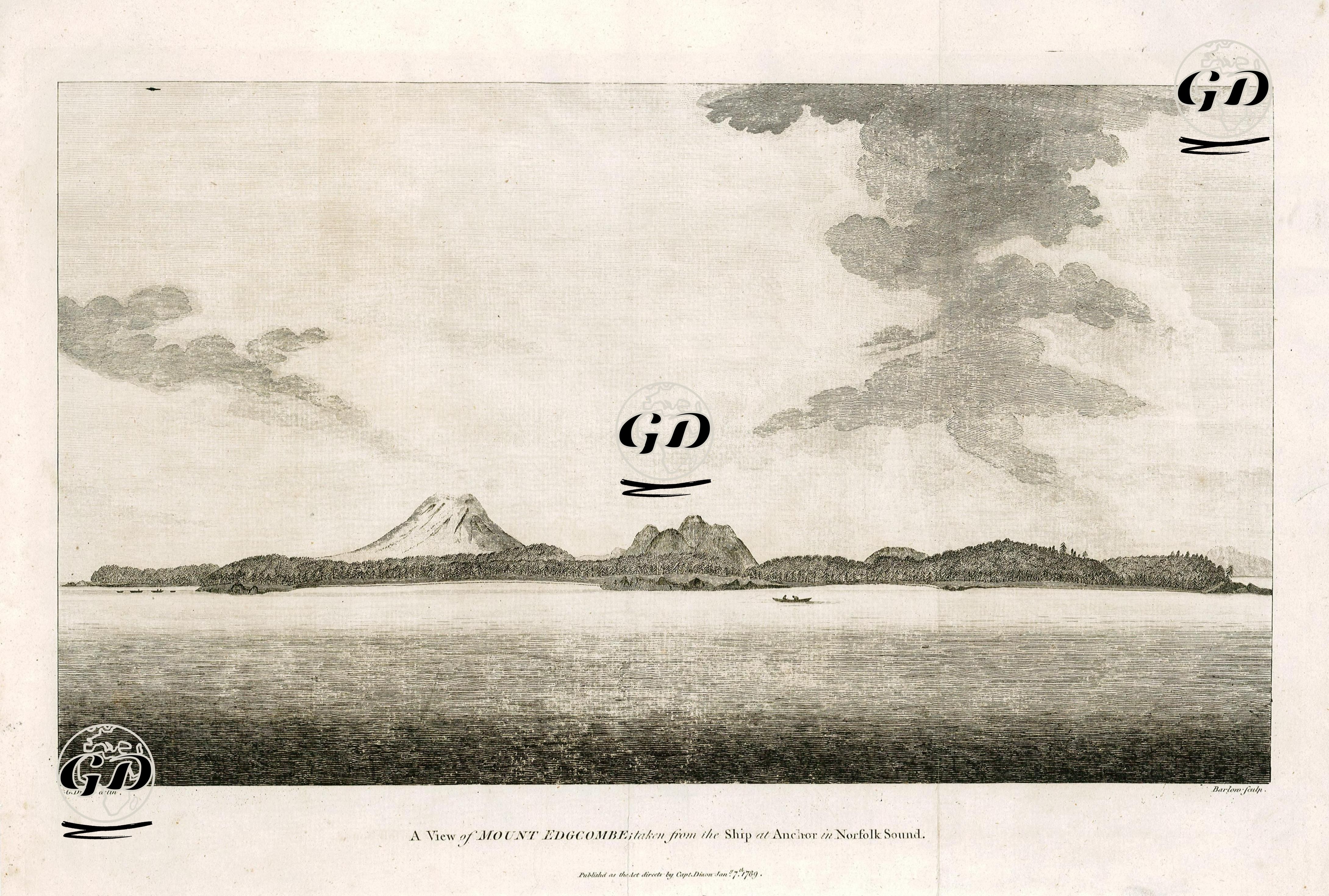 Kruzof Adasındaki Edgecumbe Dağı - George Dixon - 1789