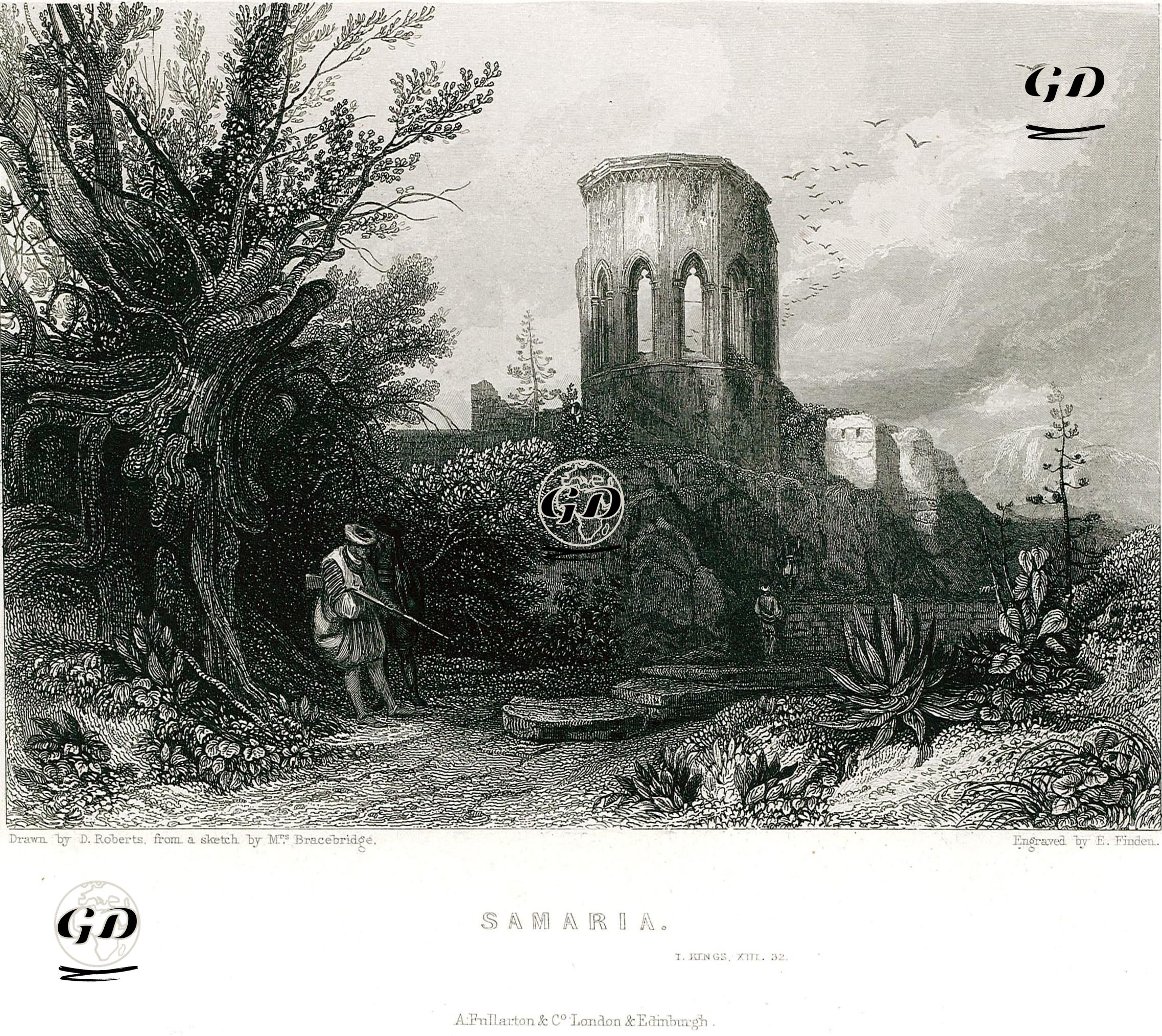 Samaria, I.Kings XIII. 32 - David Roberts (1796-1864) - 1836
