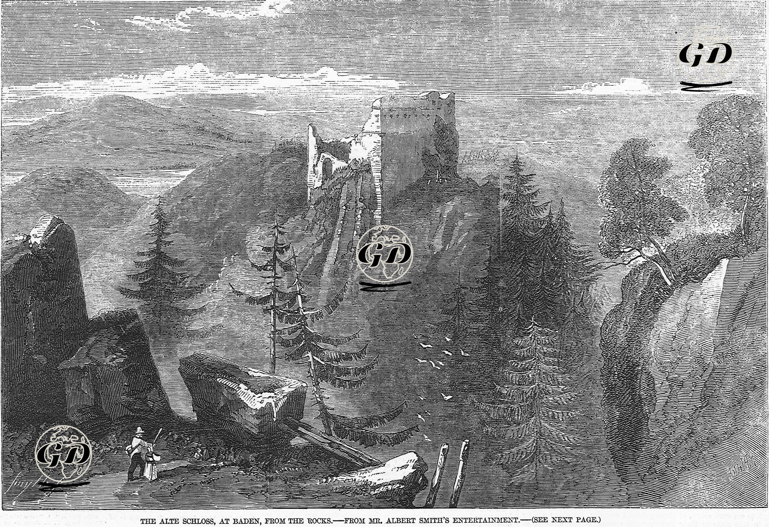 Baden'de Alte Schloss Kalesi  -  - 1856