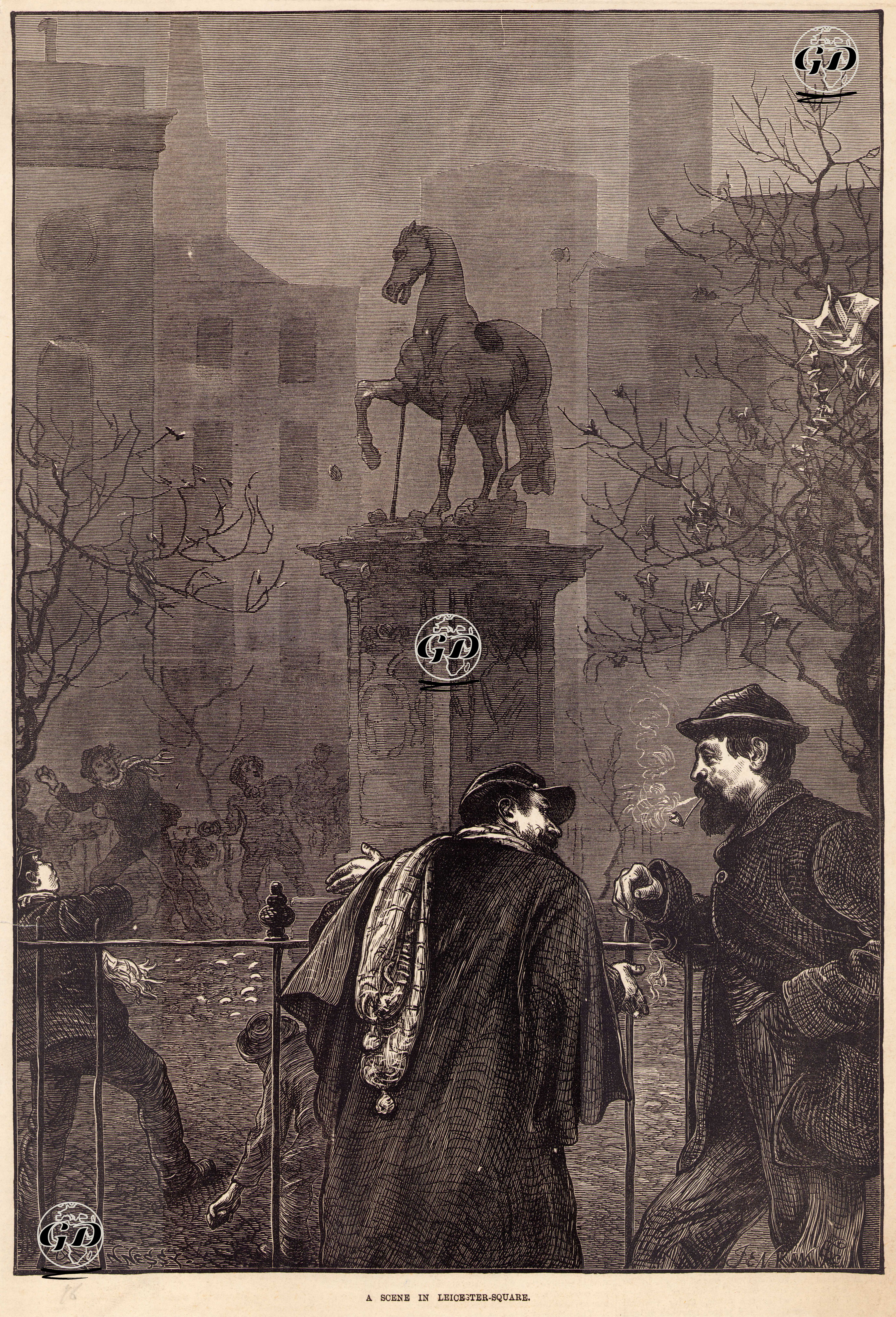 Leicester Square Meydanından Bir Görüntü  -  - 1872