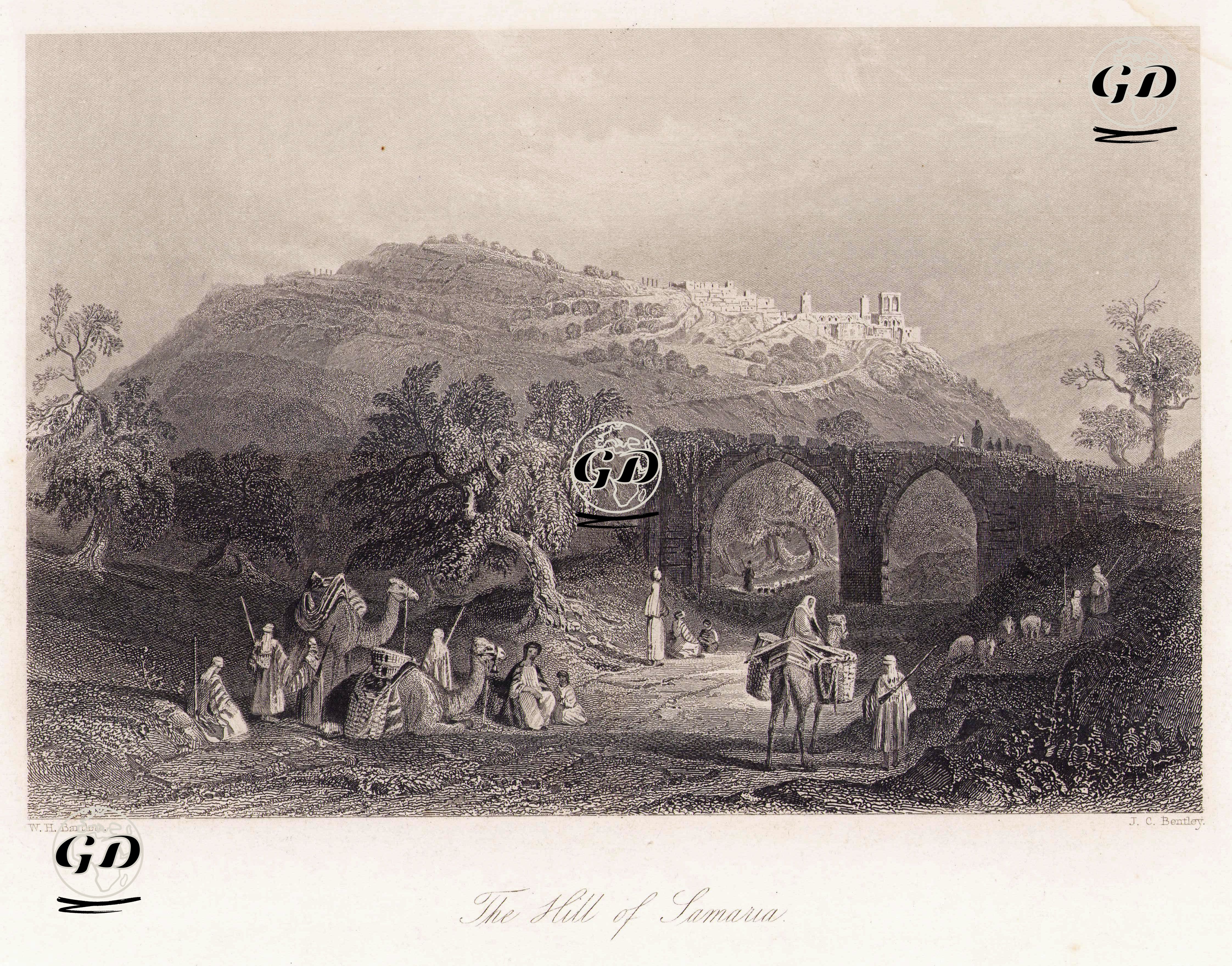 Samarya Antik Şehri - William Henry Bartlett (1809-1854) - 1840's-1850's