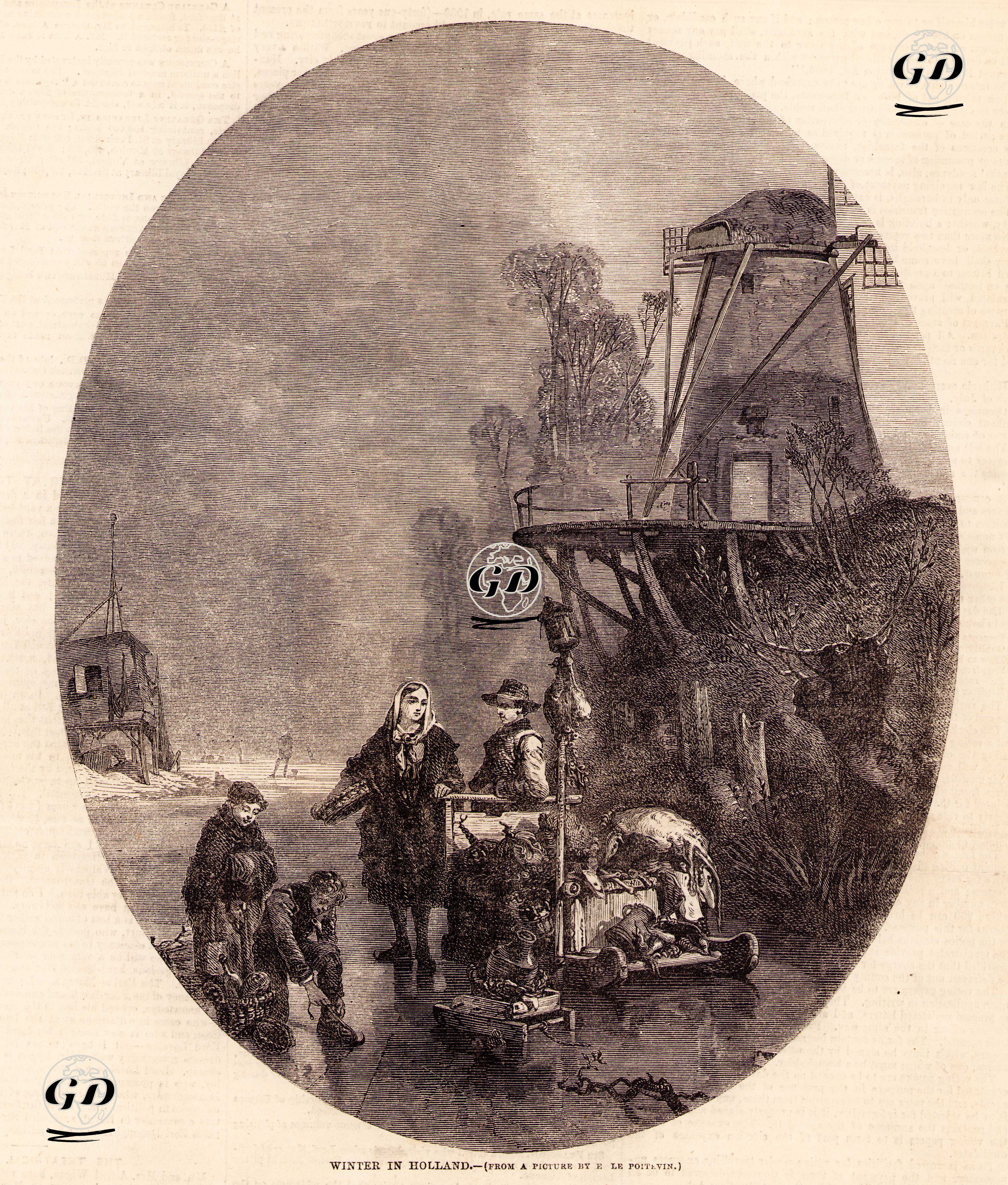 Hollanda'da Kış  - Eugene Lepoittevin (1806-1870) - 1859