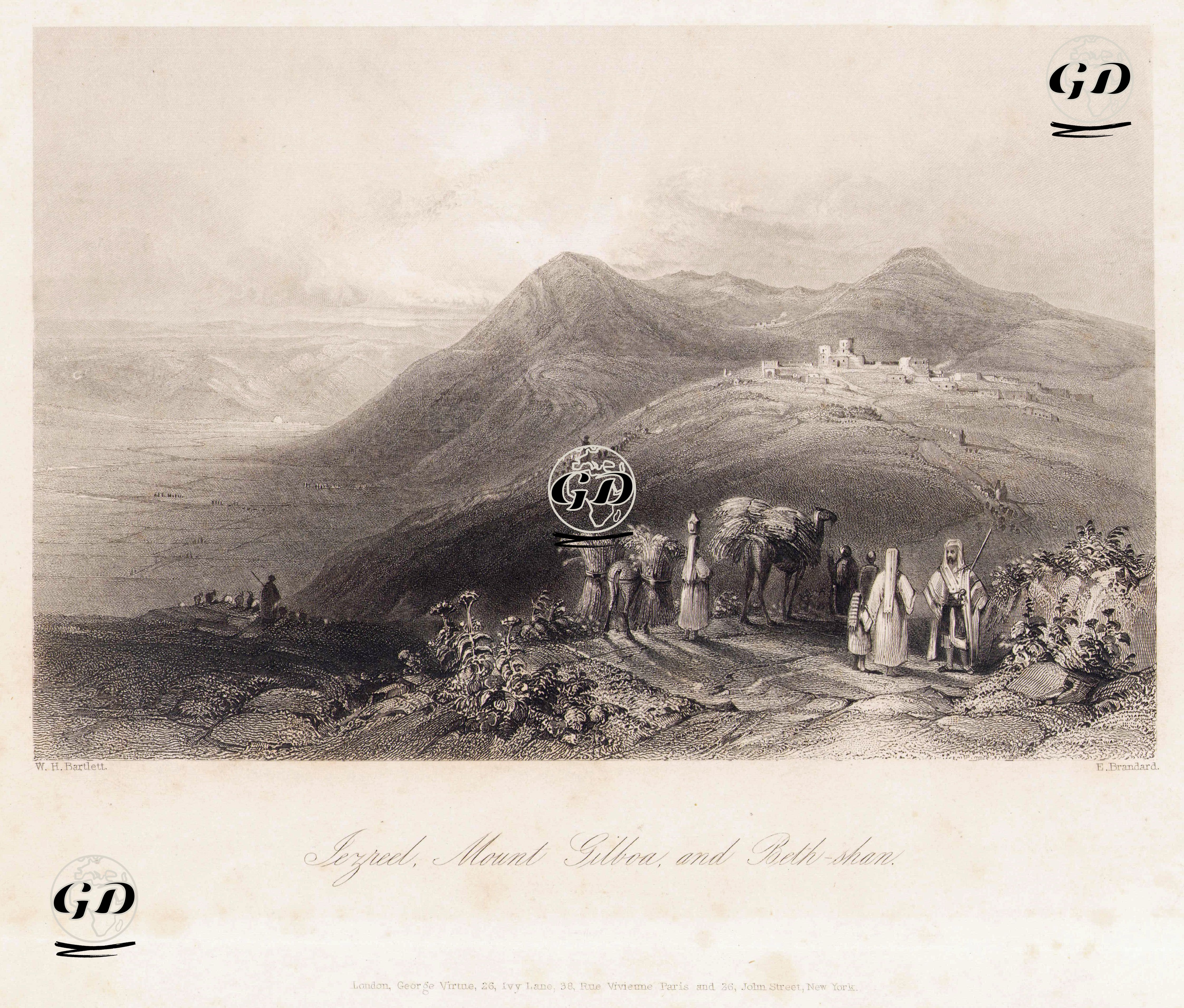 Yizre'el, Gilboa Dağı Ve Bet Şean - William Henry Bartlett (1809-1854) - 1847