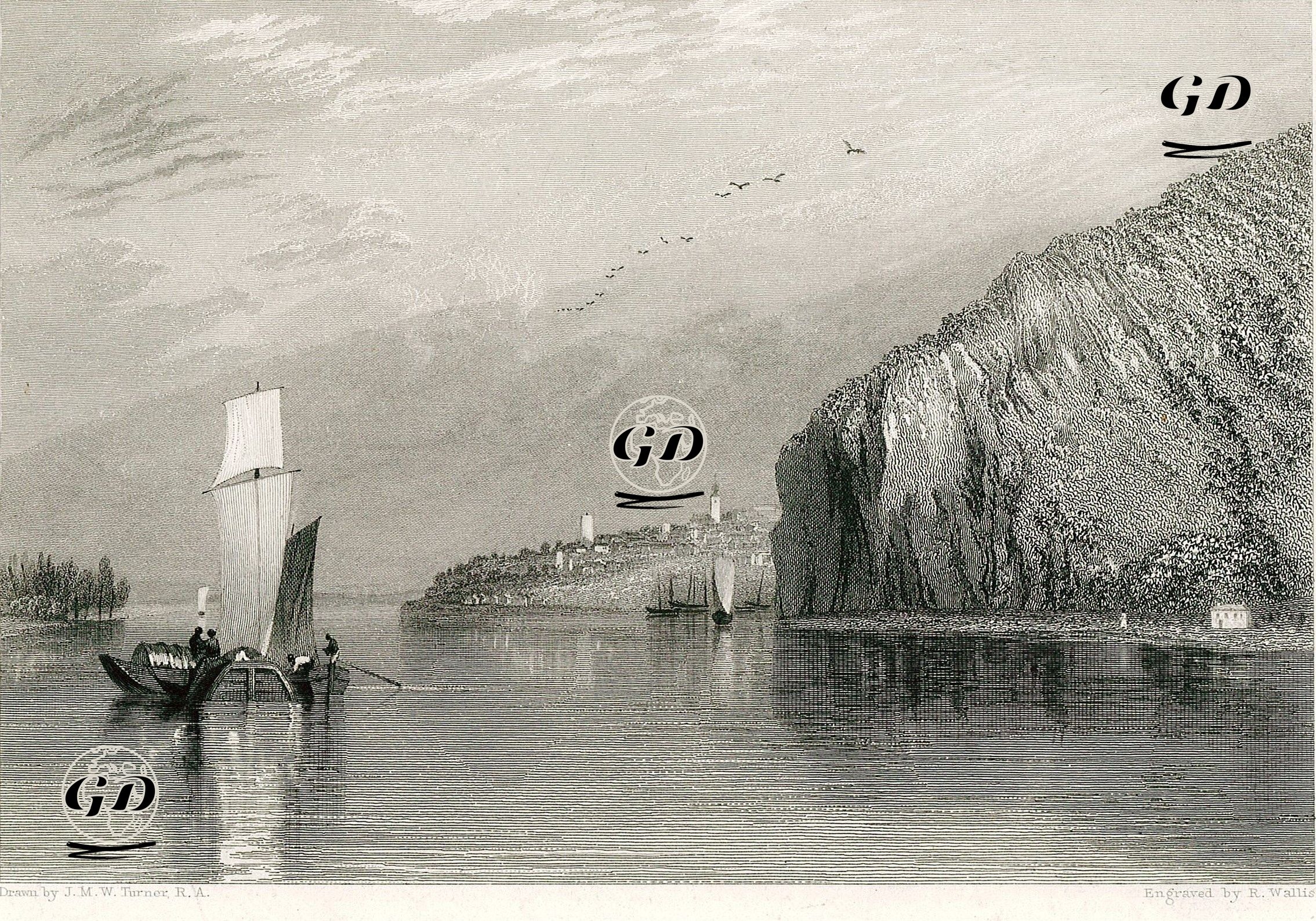 Coteaux de Mauves (Eflatun Tepeler) - Joseph Mallord William Turner (1775-1851) - 1833