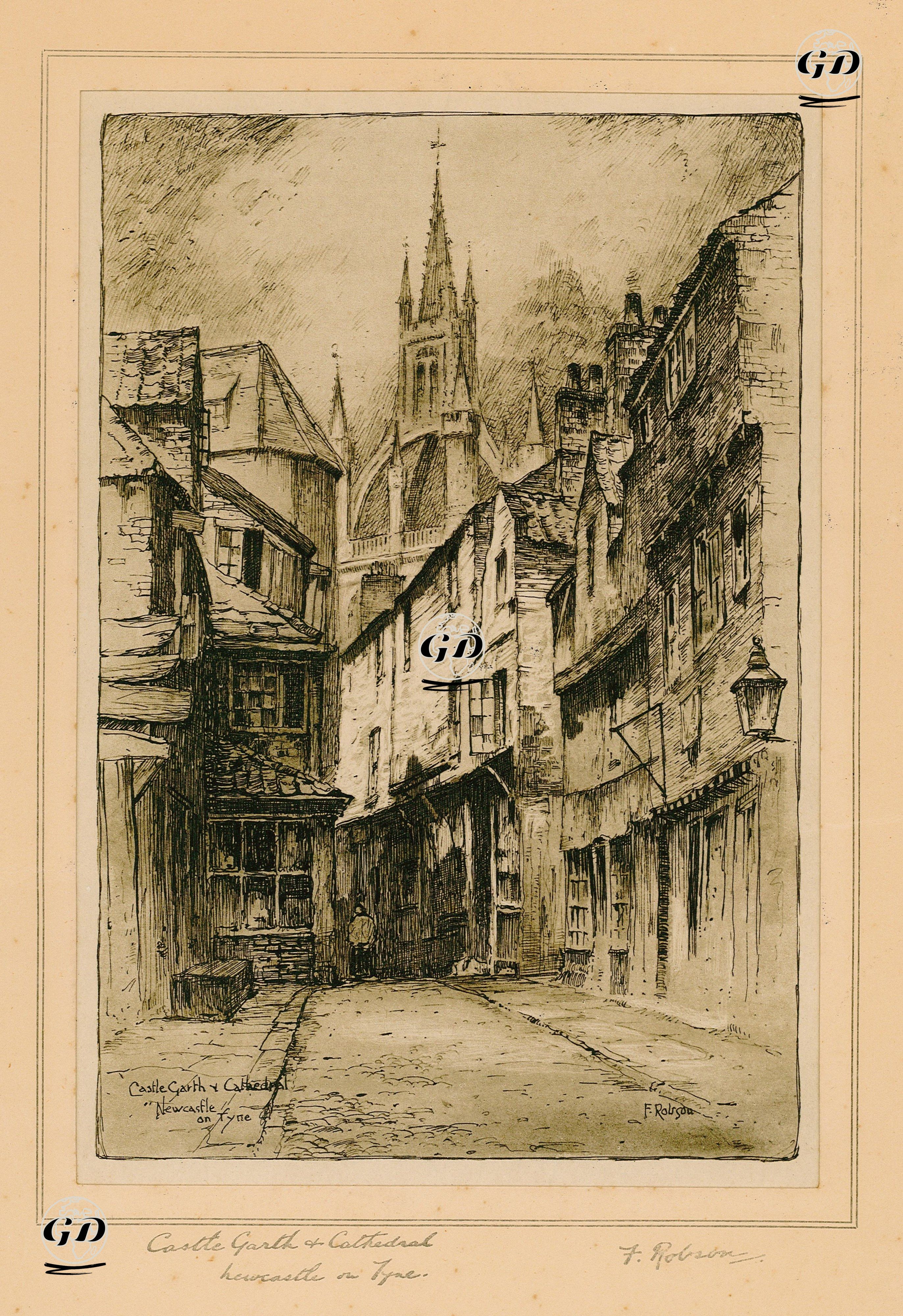 Garth Kalesi ve Katedrali, Newcastle on Tyne - Featherstone Robson (1880-1936) - 1920's
