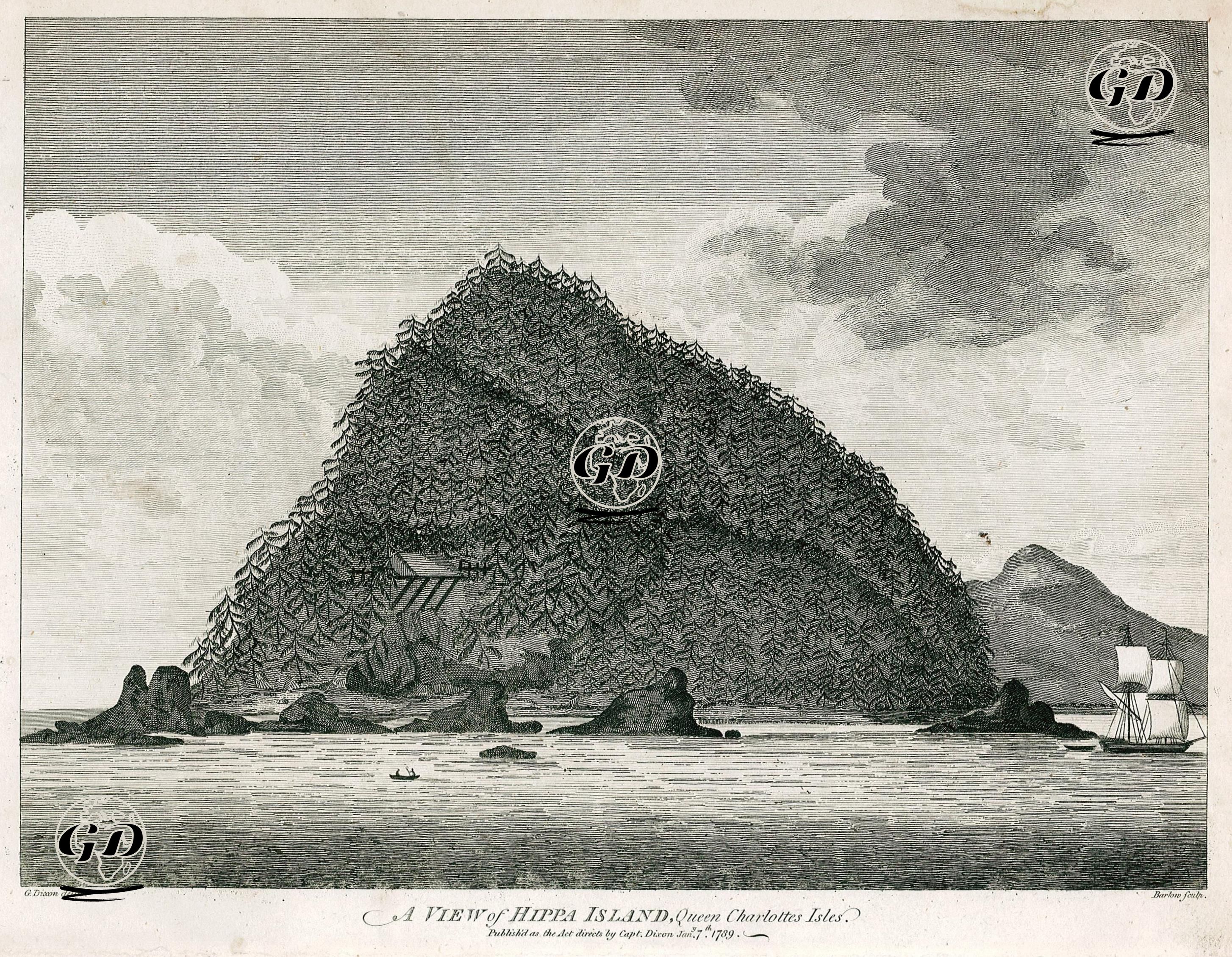 Hippa Adası, Kraliçe Charlotte Takım Adaları - George Dixon - 1789