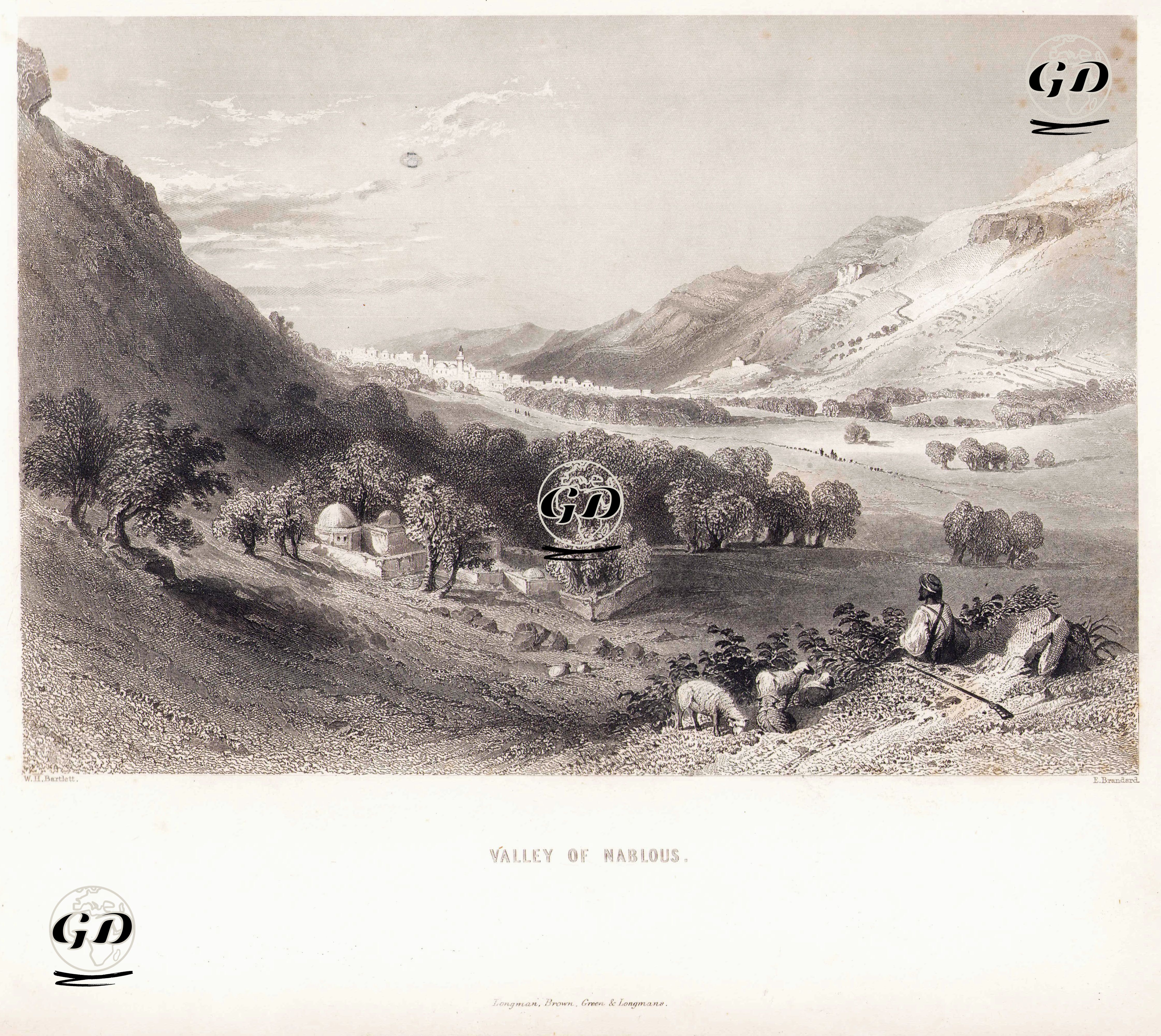 Nablus (Sichem) Vadisi ve Hazreti Yusuf'un Kabri - William Henry Bartlett (1809-1854) - 1850