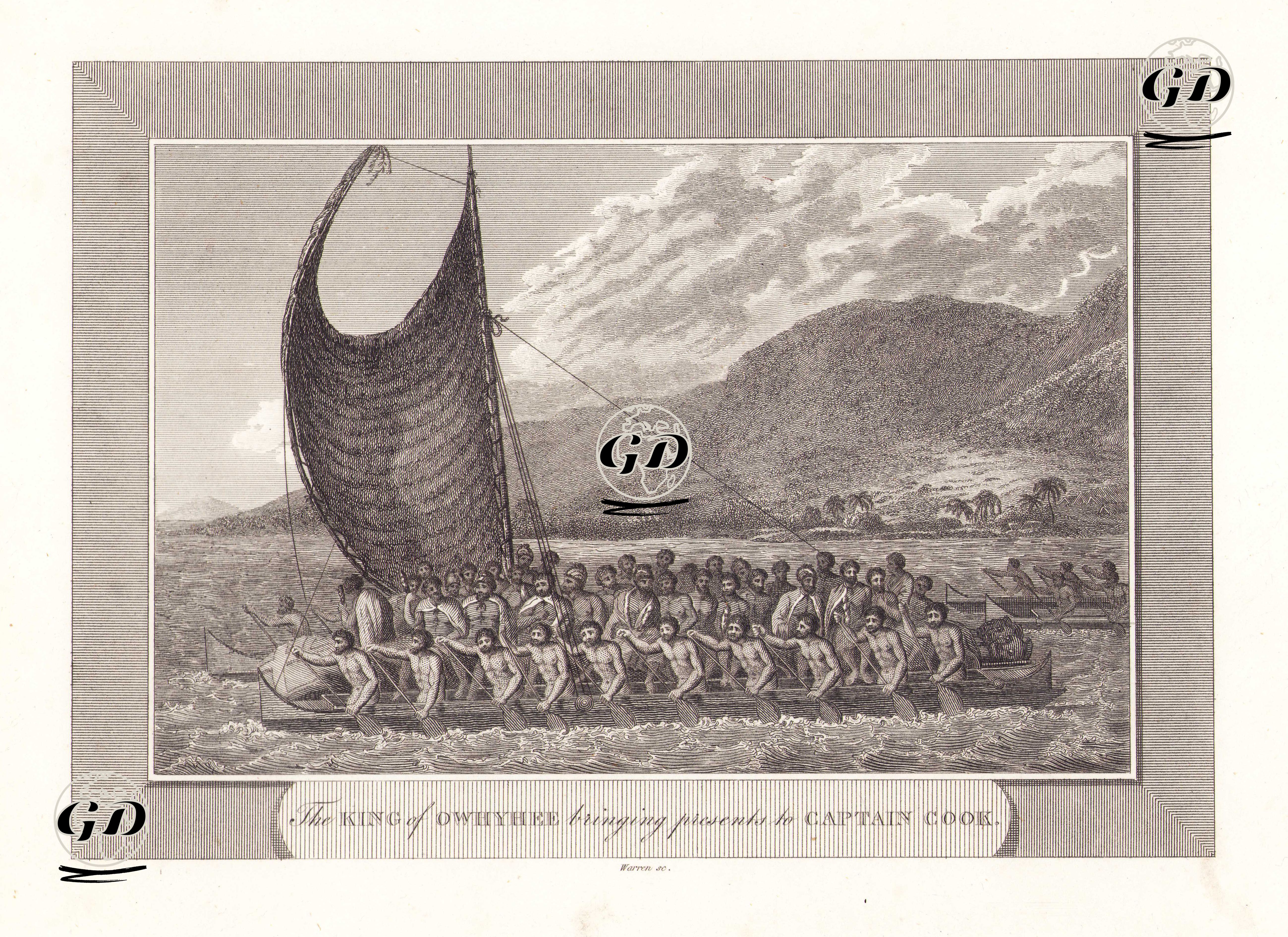Büyük Okyanusta(Kuzey Pasifik) Bulunan Whyhee (Hawaii Adaları) Adasını Kralı Terreeoboo'nun Kaptan Cook'a Hediye Getirmesi -  - 1806