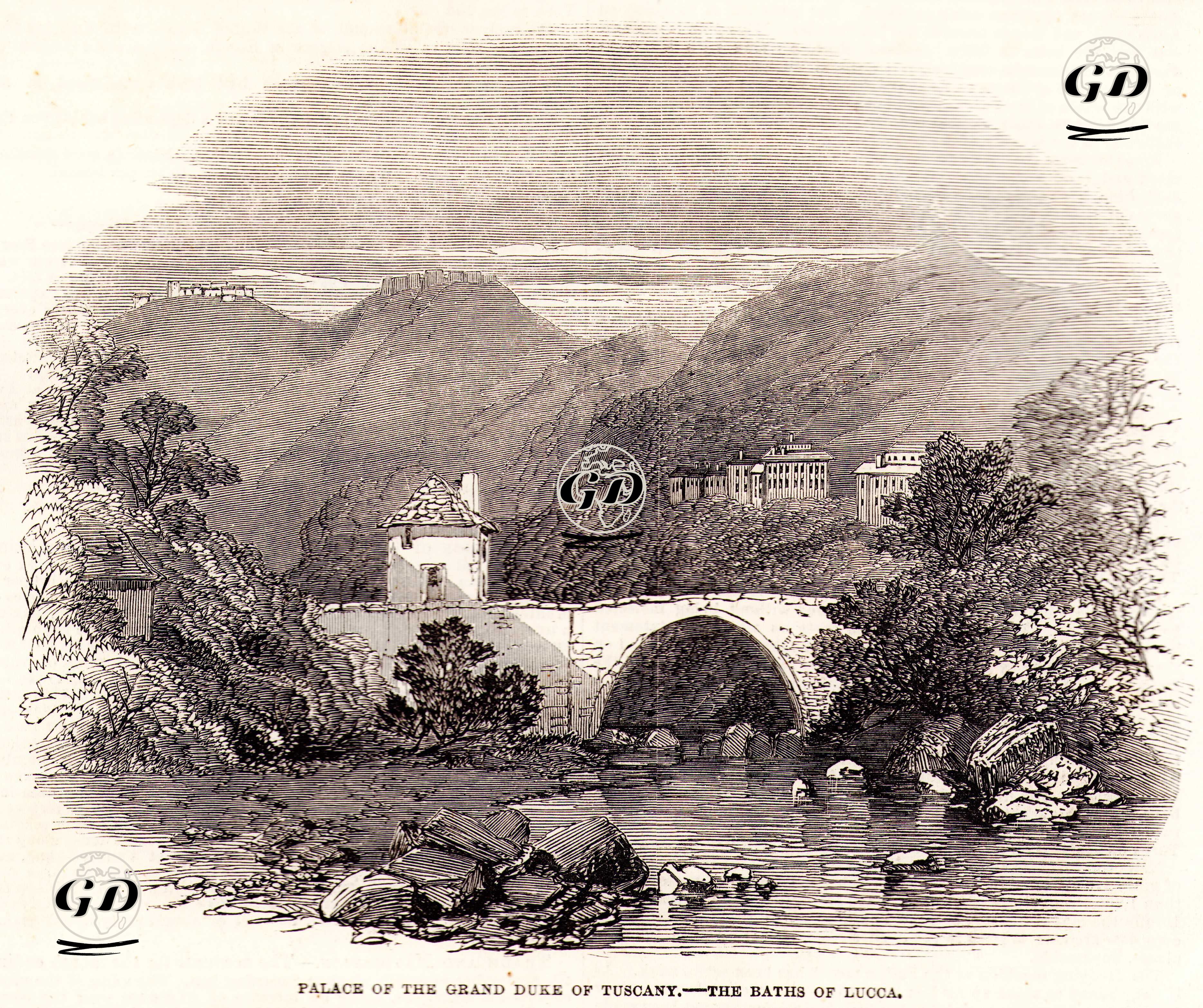 Toskana Dükünün Sarayı ve Lucca Hamamları  -  - 1853