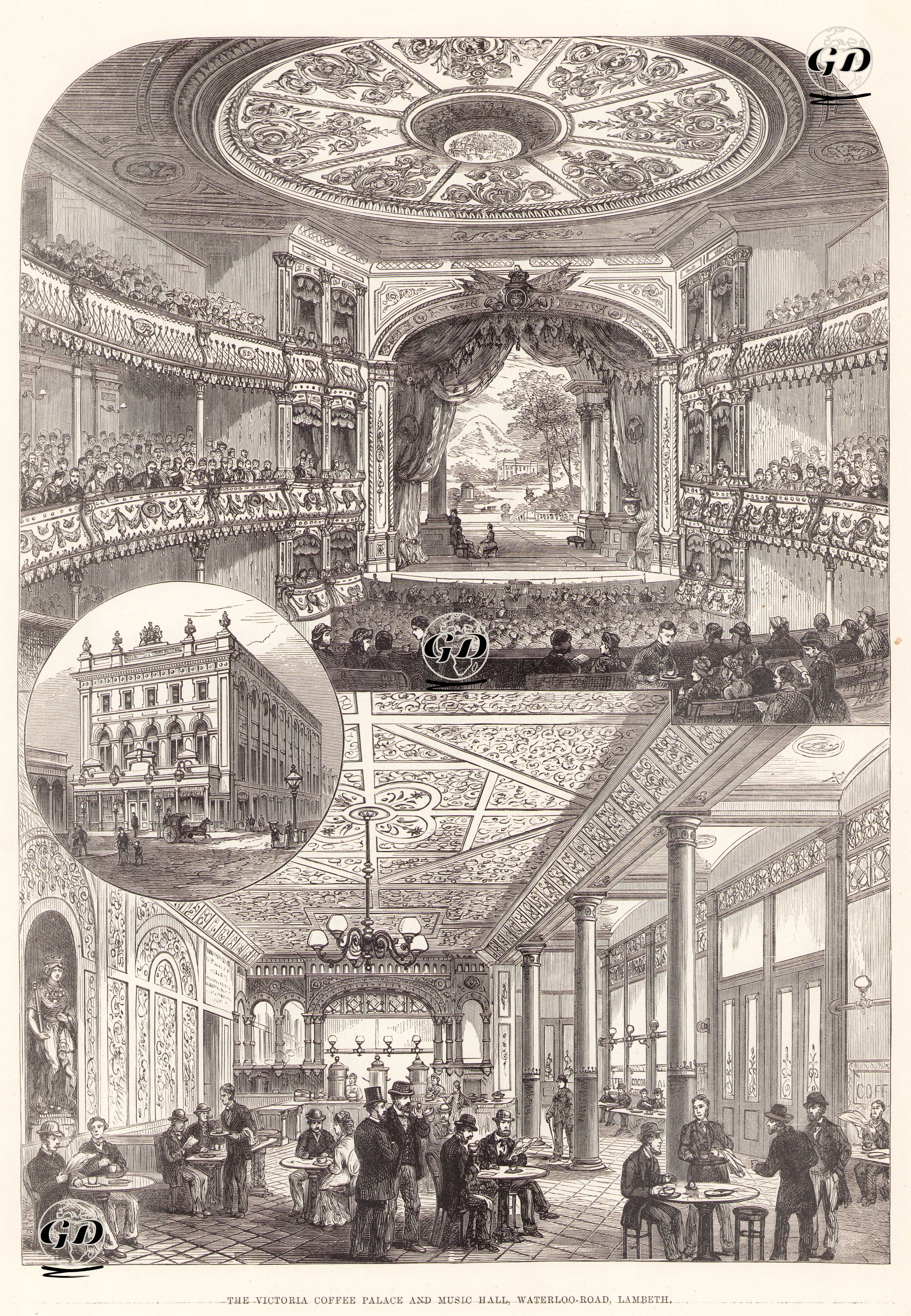 Viktoria Kafe Sarayı ve Müzik Salonu, Waterloo Yolu, Lambeth  -  - 1890