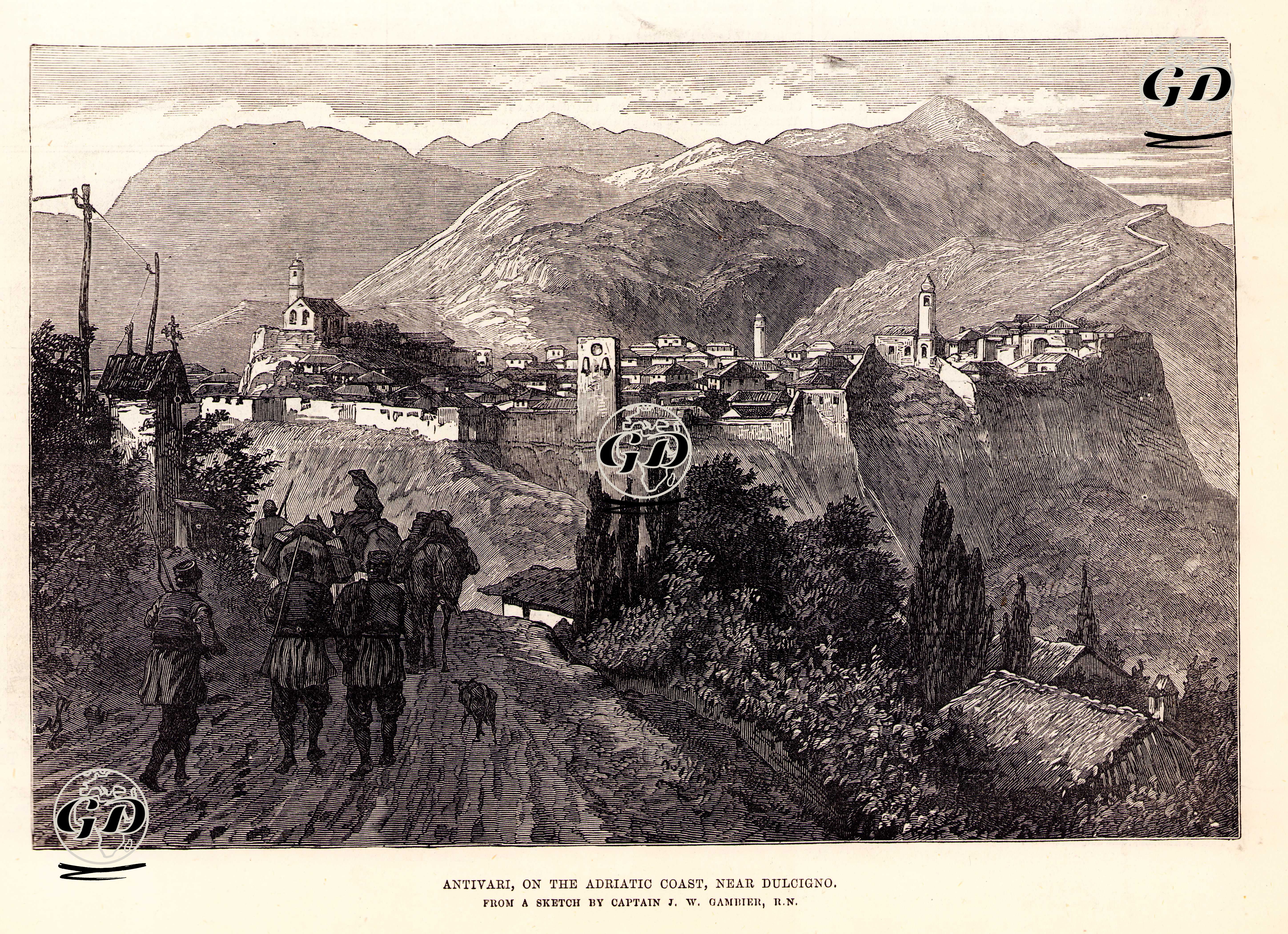 Adriatik Kıyısında Dulcigno'nun(Ulcinj) Yakınıdaki Antivari  - J.W.Gambier - 1880