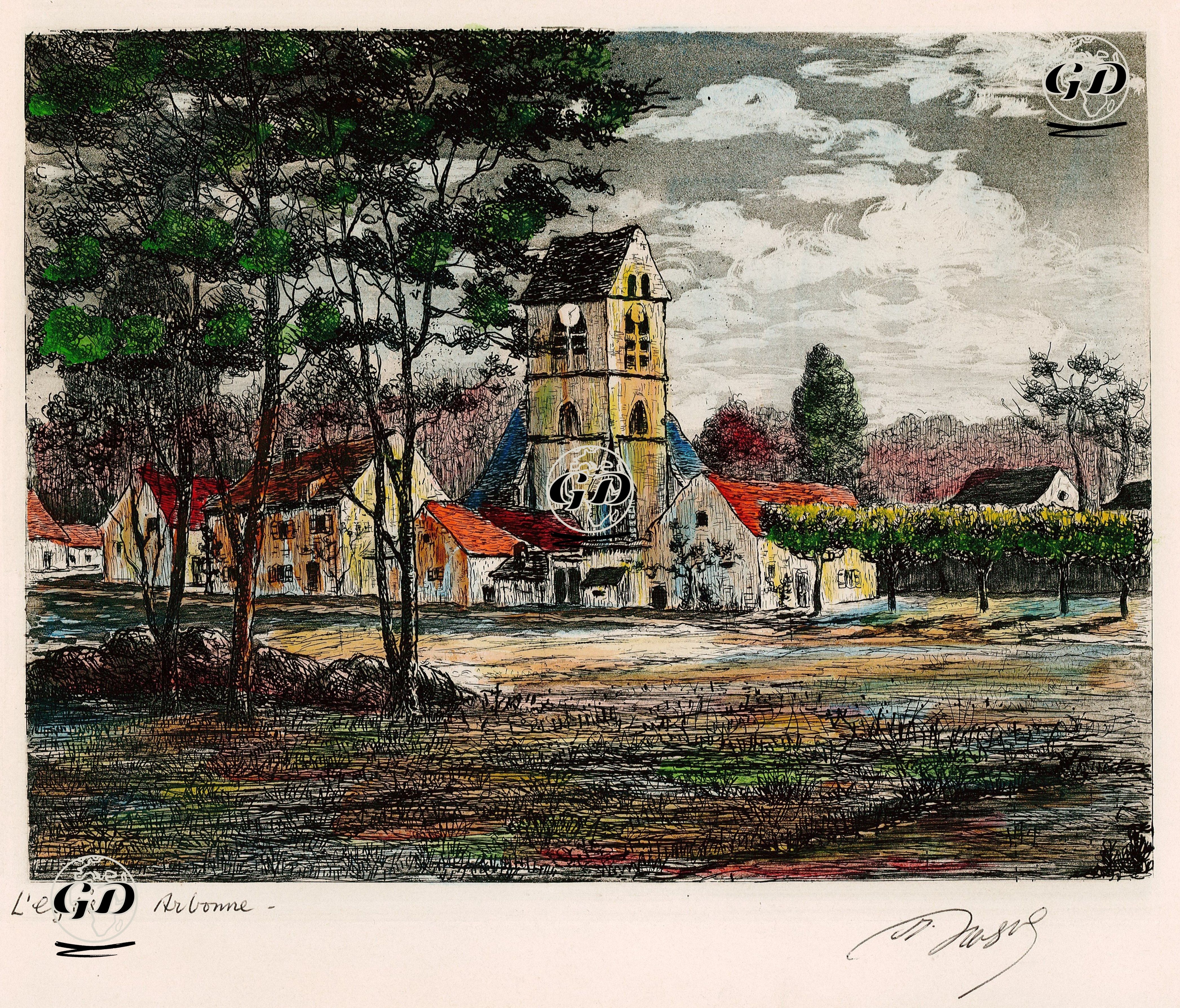 L'eglise Arbonne  - Maurice Jacque - 1880