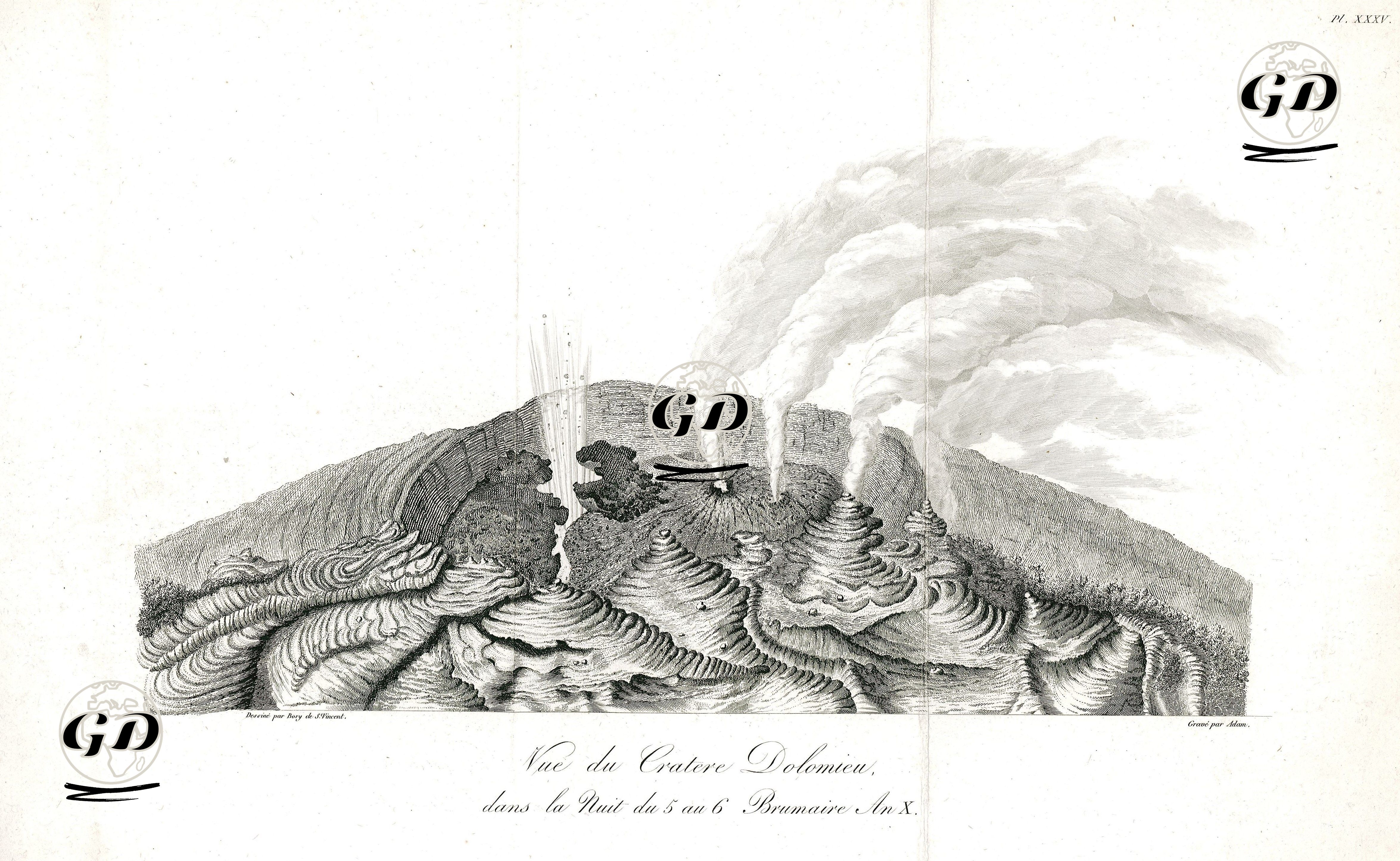 Dolomieu Krateri, Plate 35 - Jean Baptiste Bory de Saint Vincent (1778-1846) - 1804