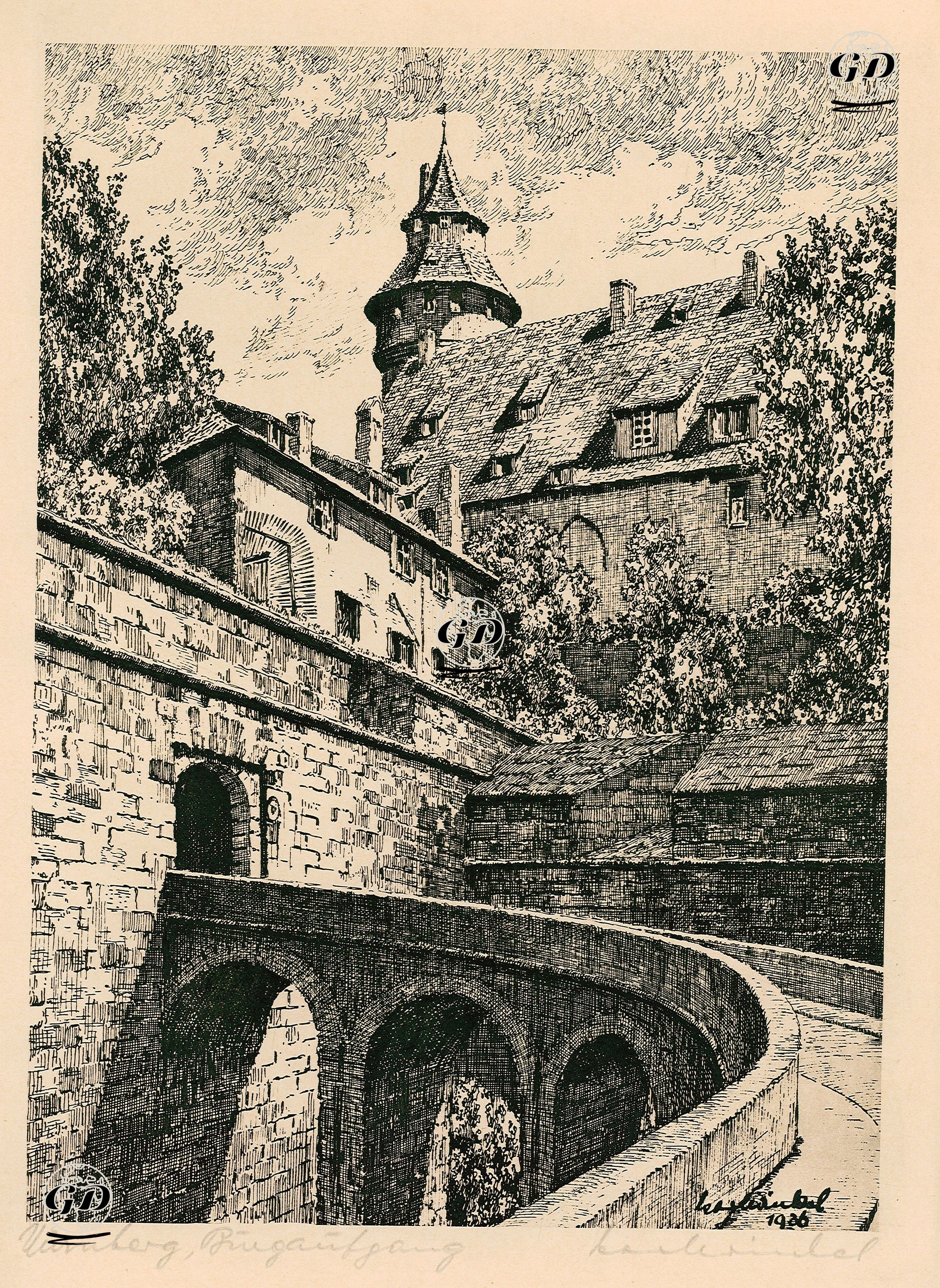 Nürnberg, Burgaufgang - Karl Winkel (1899-1957) - 1930's-1940's