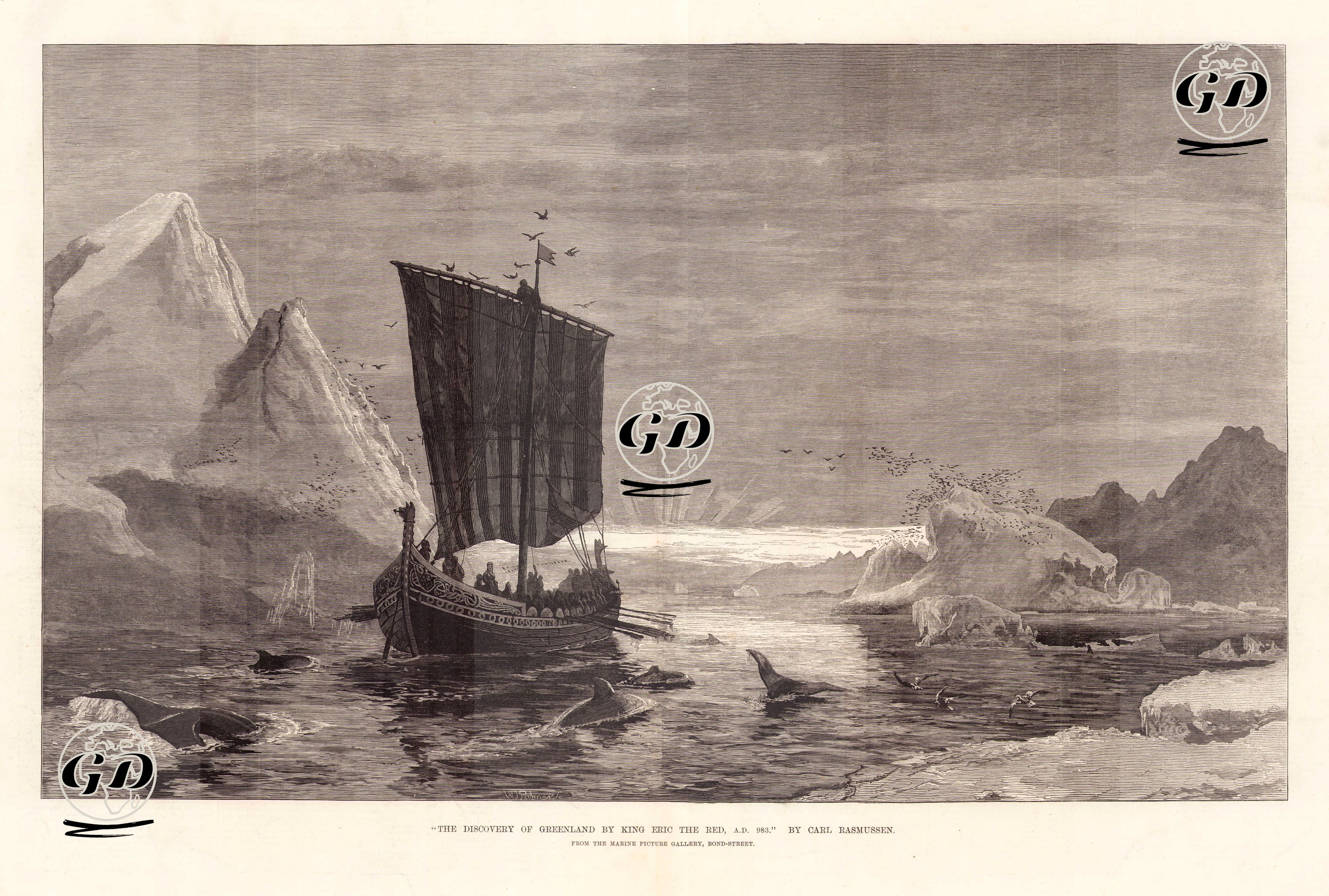 Viking Kralı Kızıl Eric'in 983 Yılında Grönland'ı Keşfi - Carl Rasmussen (1841-1893) - 1875