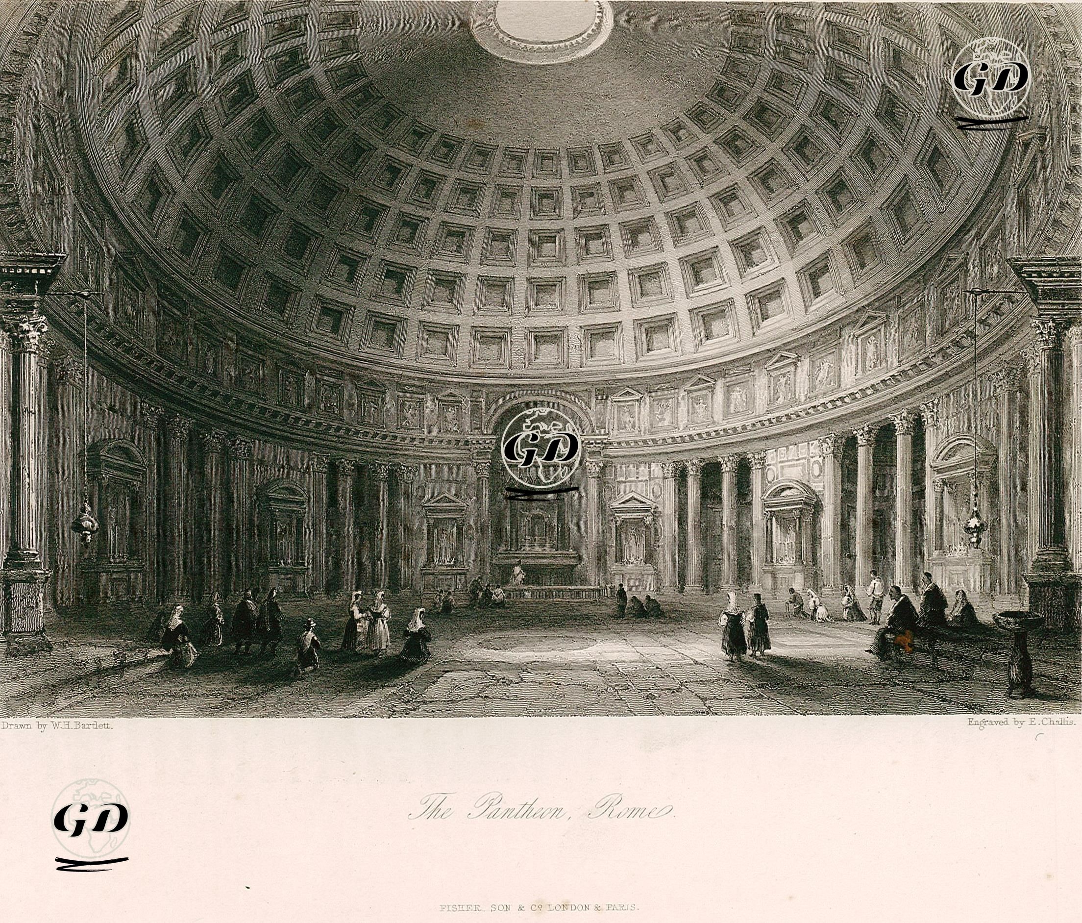 Panteon, Roma - William Henry Bartlett (1809-1854) - 1842