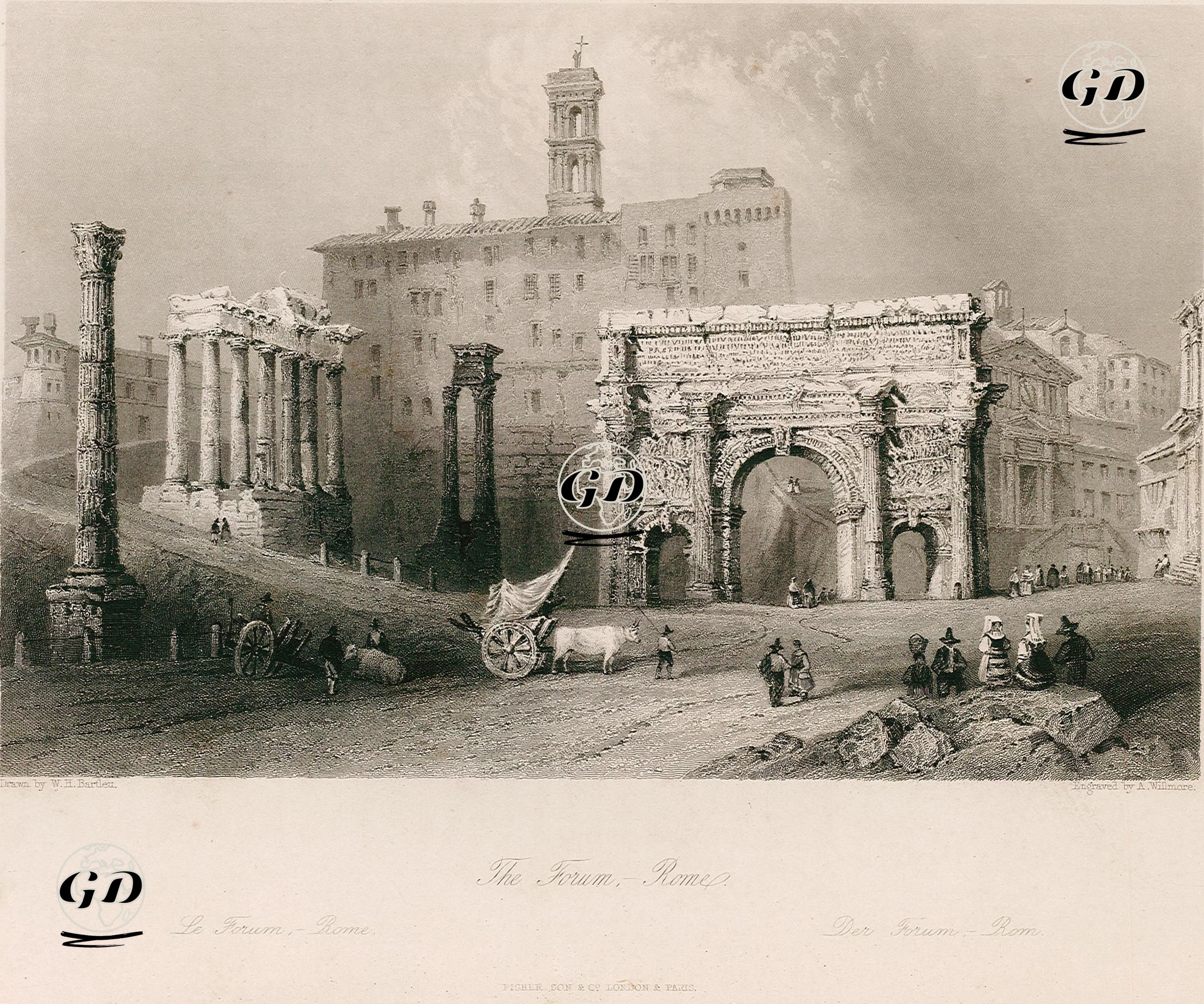 Forum, Roma - William Henry Bartlett (1809-1854) - 1840