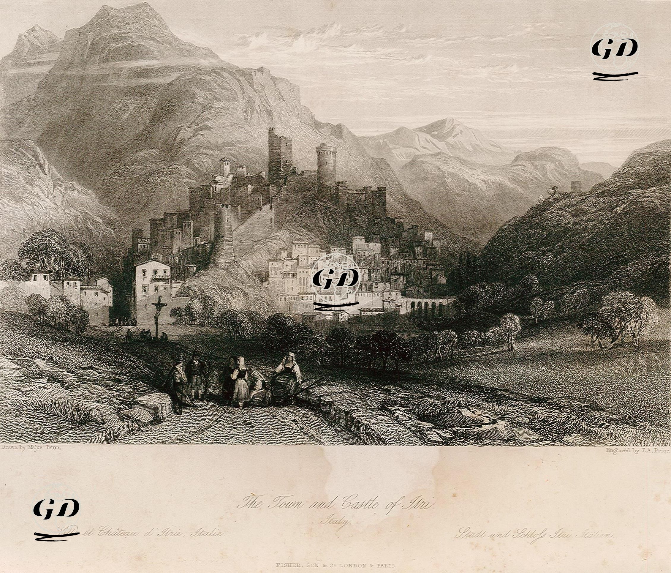 İtri Şehri Ve Kalesi, İtalya - Major Irton - 1841