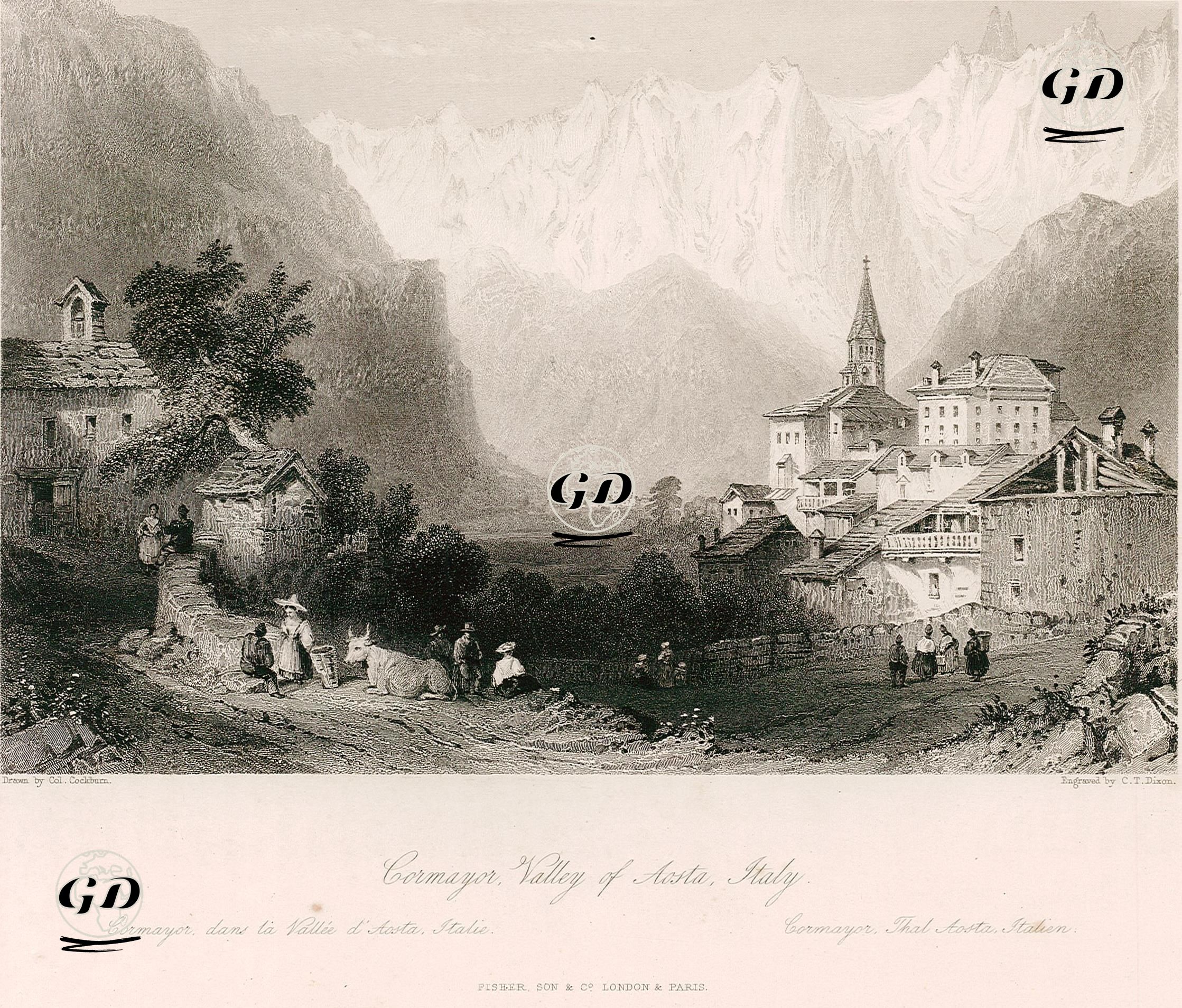 Cormayor, Valley Of Aesto, Italy-Cormayer, Dans La Vallee D'Aosta, Italie-Cormayor, Thal Aosta, Italien - Colonel Cockburn - 1840