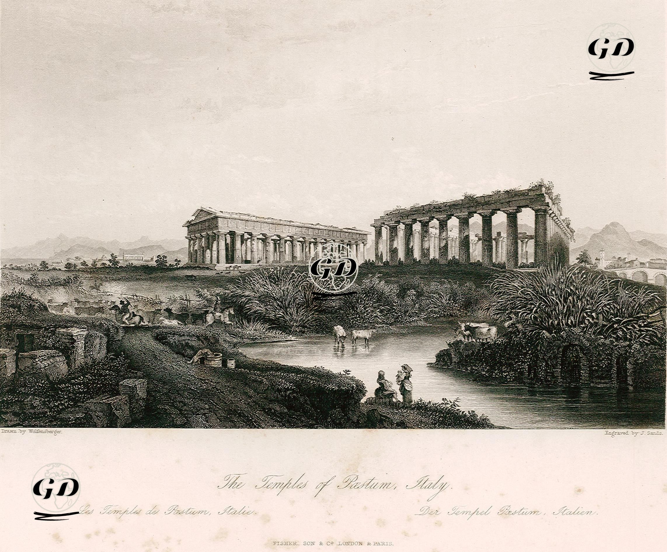 Paestum Tapınağı, İtalya -  - 1841