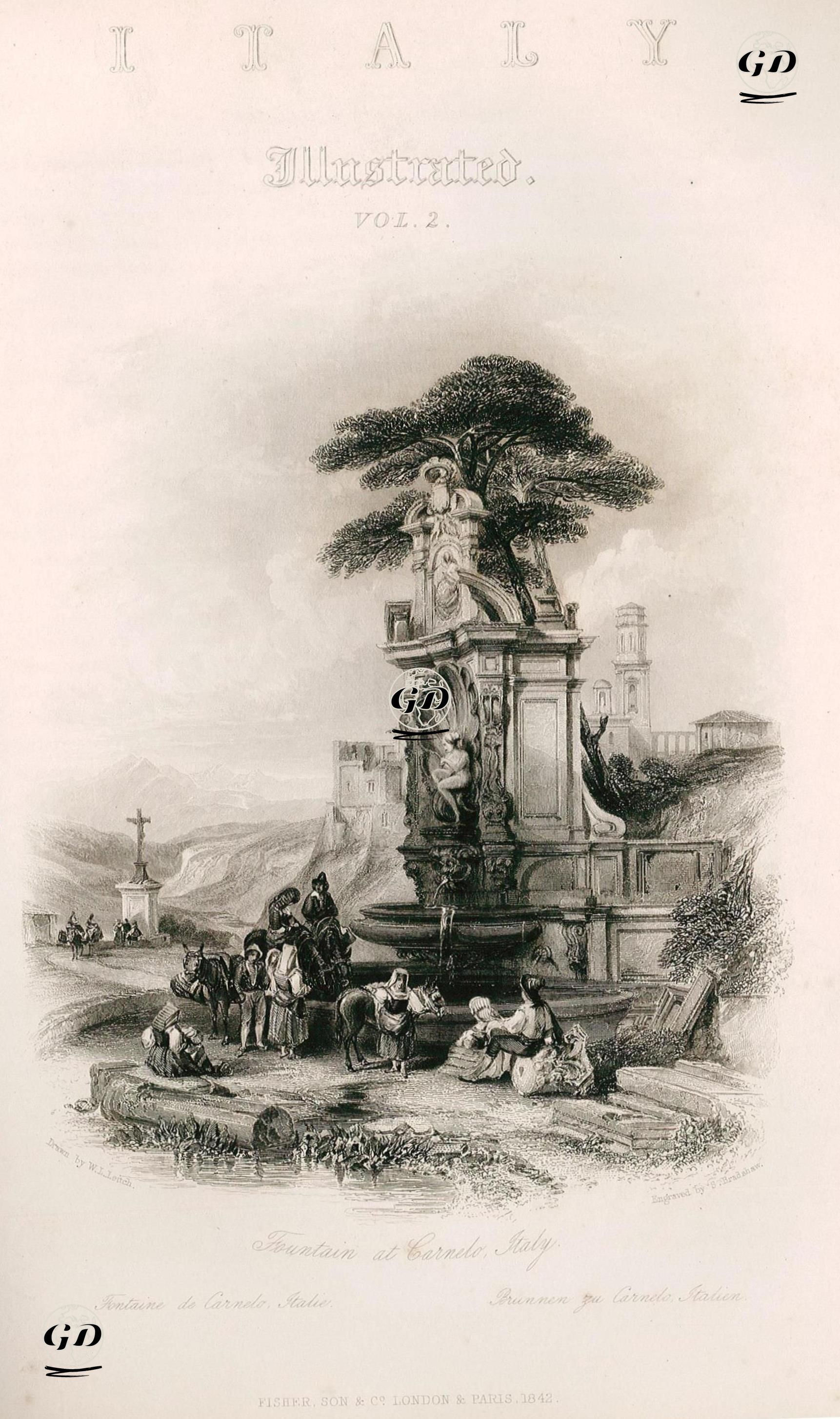 Carnelo Çeşmesi, İtalya - William Leighton Leitch (1804-1883) - 1842