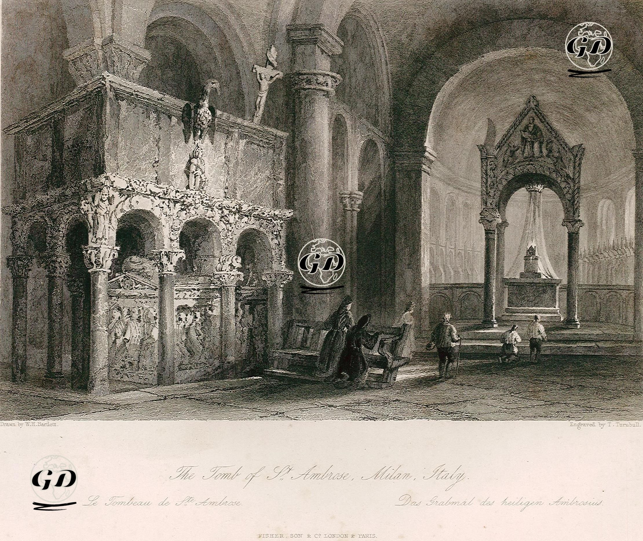 The Tomb Of St.Ambrose, Milan, Italy-Le Tombeau De Ste.Ambrose-Das Grabmal Des Heiligen Ambrosius - William Henry Bartlett (1809-1854) - 1841