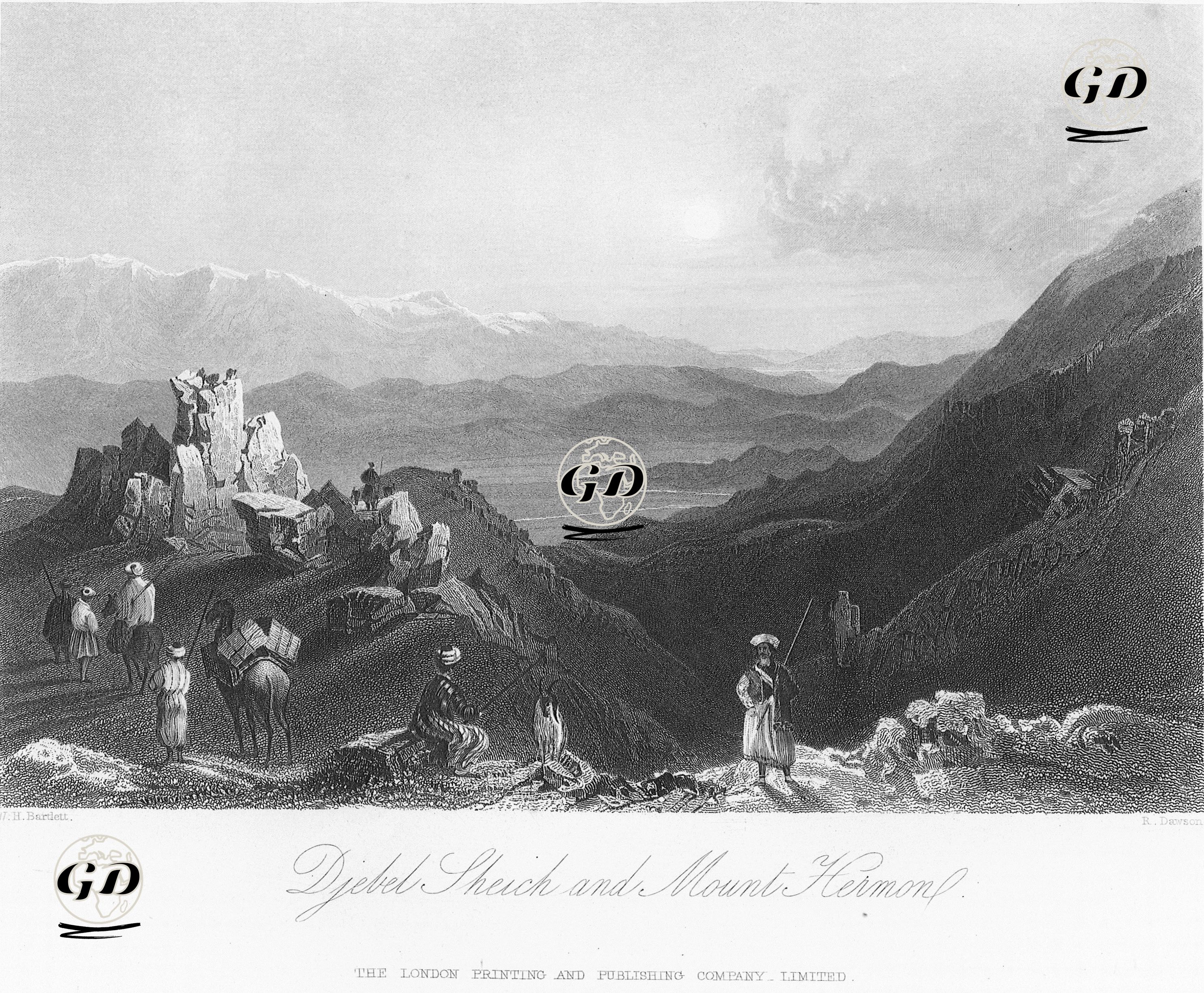 Hermon Dağı Ve Djebel Sheich - William Henry Bartlett (1809-1854) - 1860