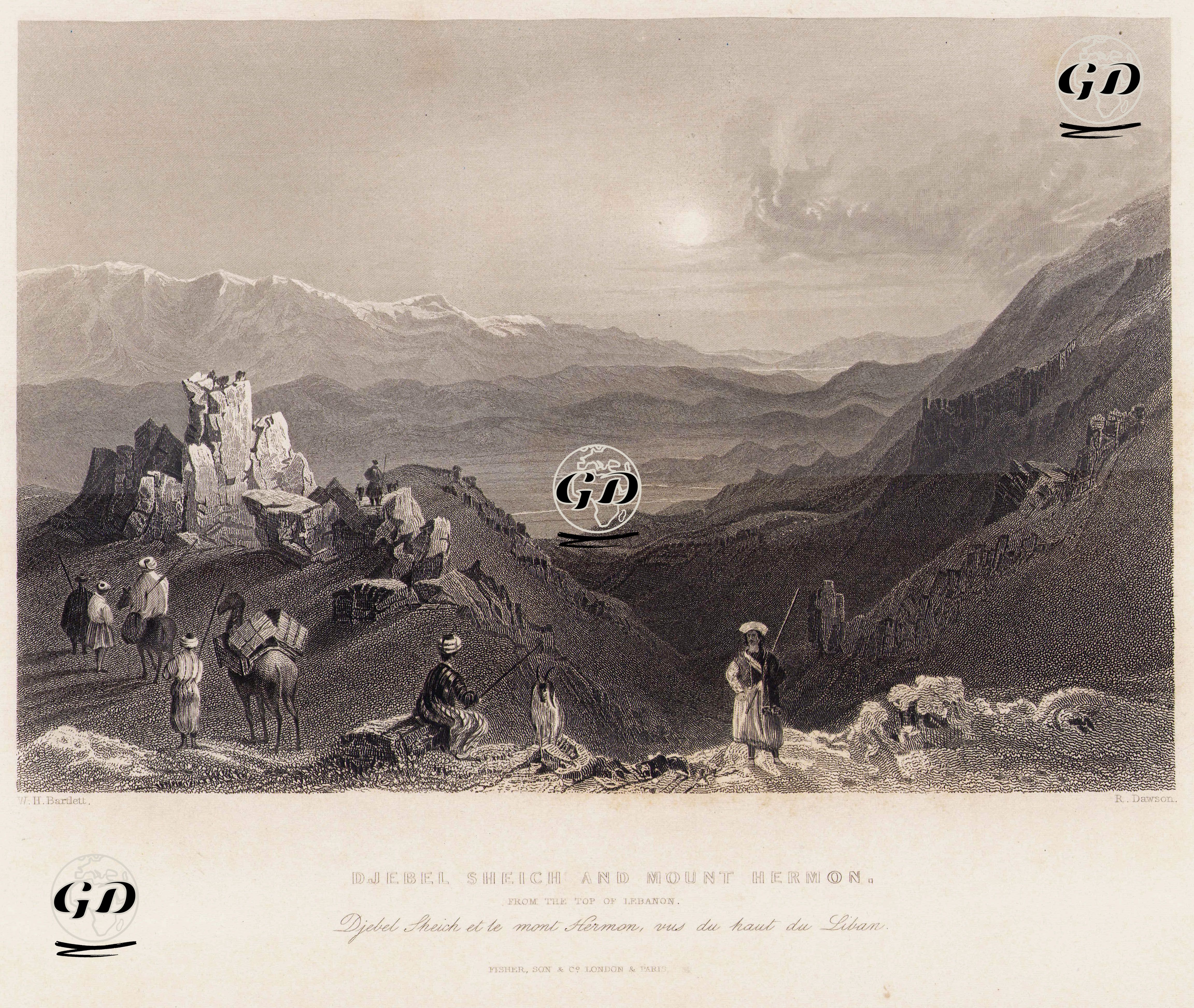 Hermon Dağı Ve Djebel Sheich - William Henry Bartlett (1809-1854) - 1838-1839