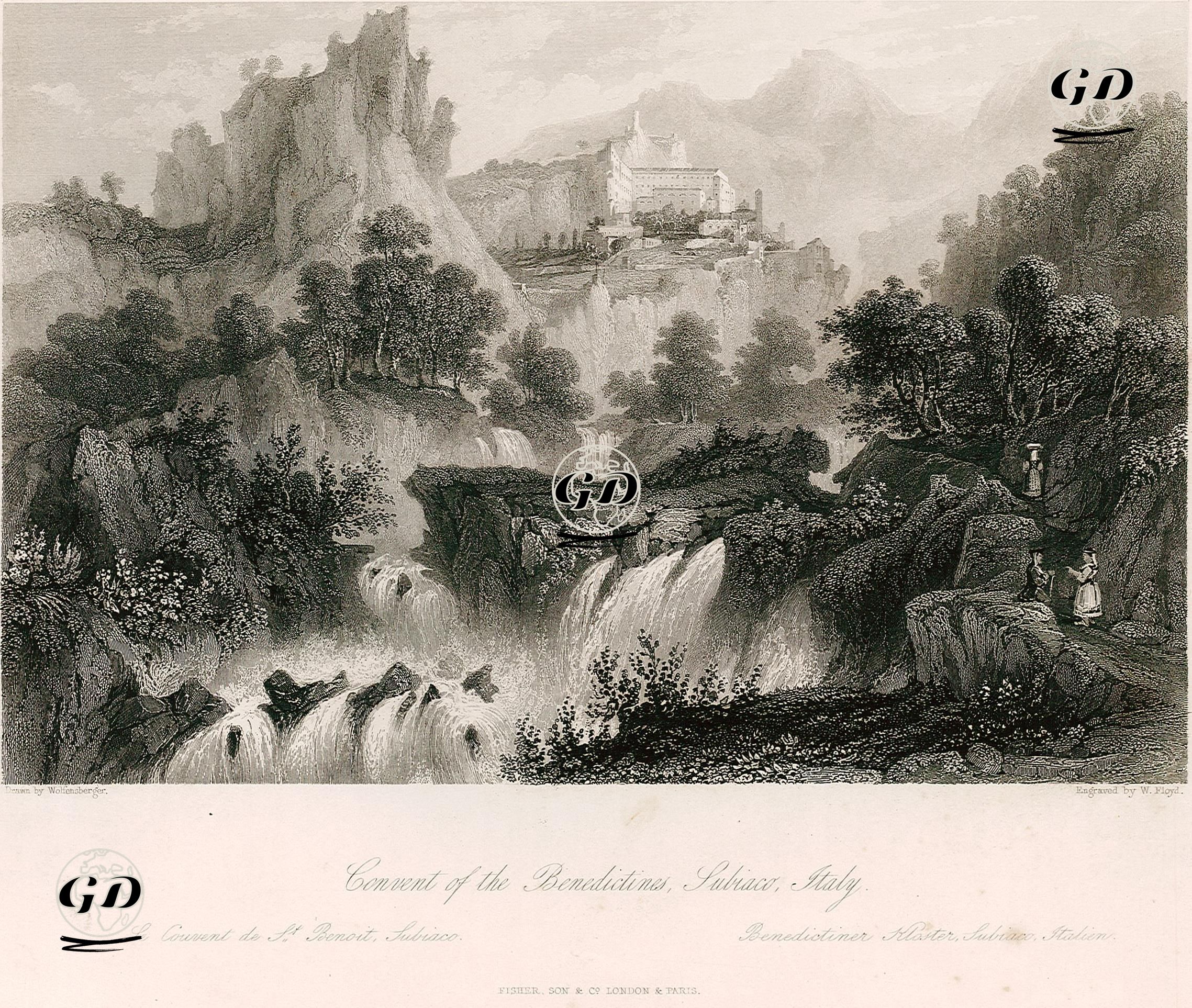 Saint Benedict Manastırı, Subiaco, İtalya - Johann Jakob Wolfensberger (1797-1850) - 1842