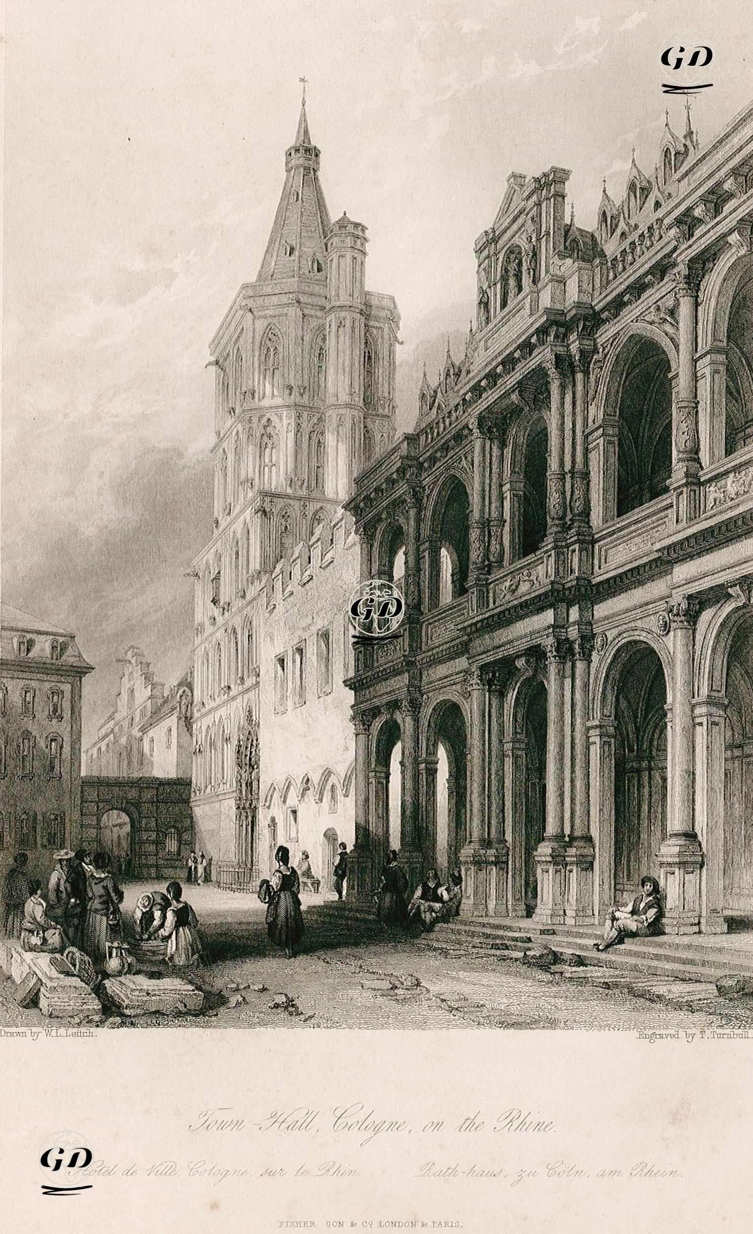 Köln Şehrinin Belediye Binası - William Leighton Leitch (1804-1883) - 1840