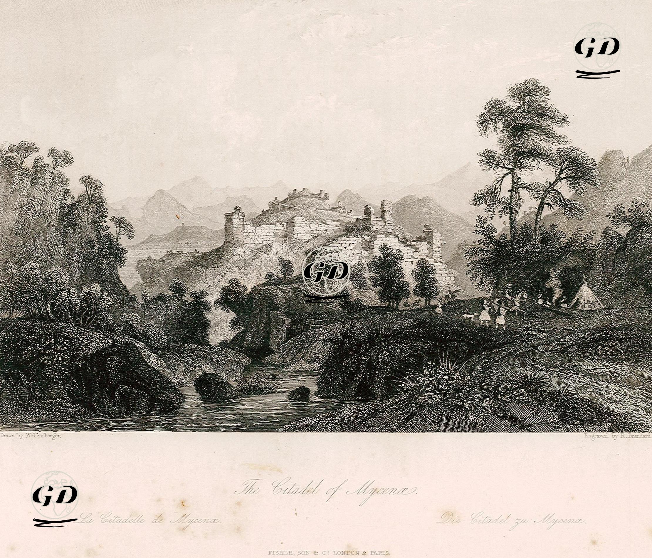 Miken Kalesi, Yunanistan - Johann Jakob Wolfensberger (1797-1850) - 1841