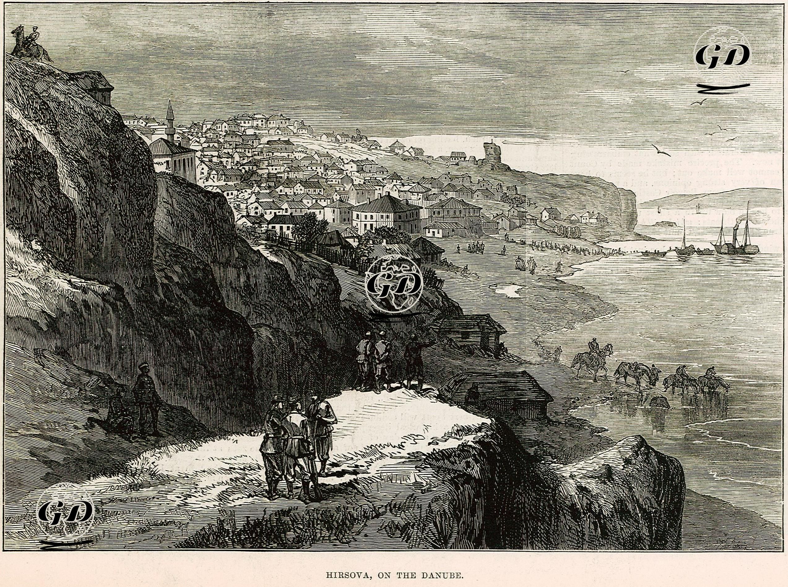 93 Harbi Sırasında Tuna Nehri Üzerinde Hirsova Şehri -  - 1877