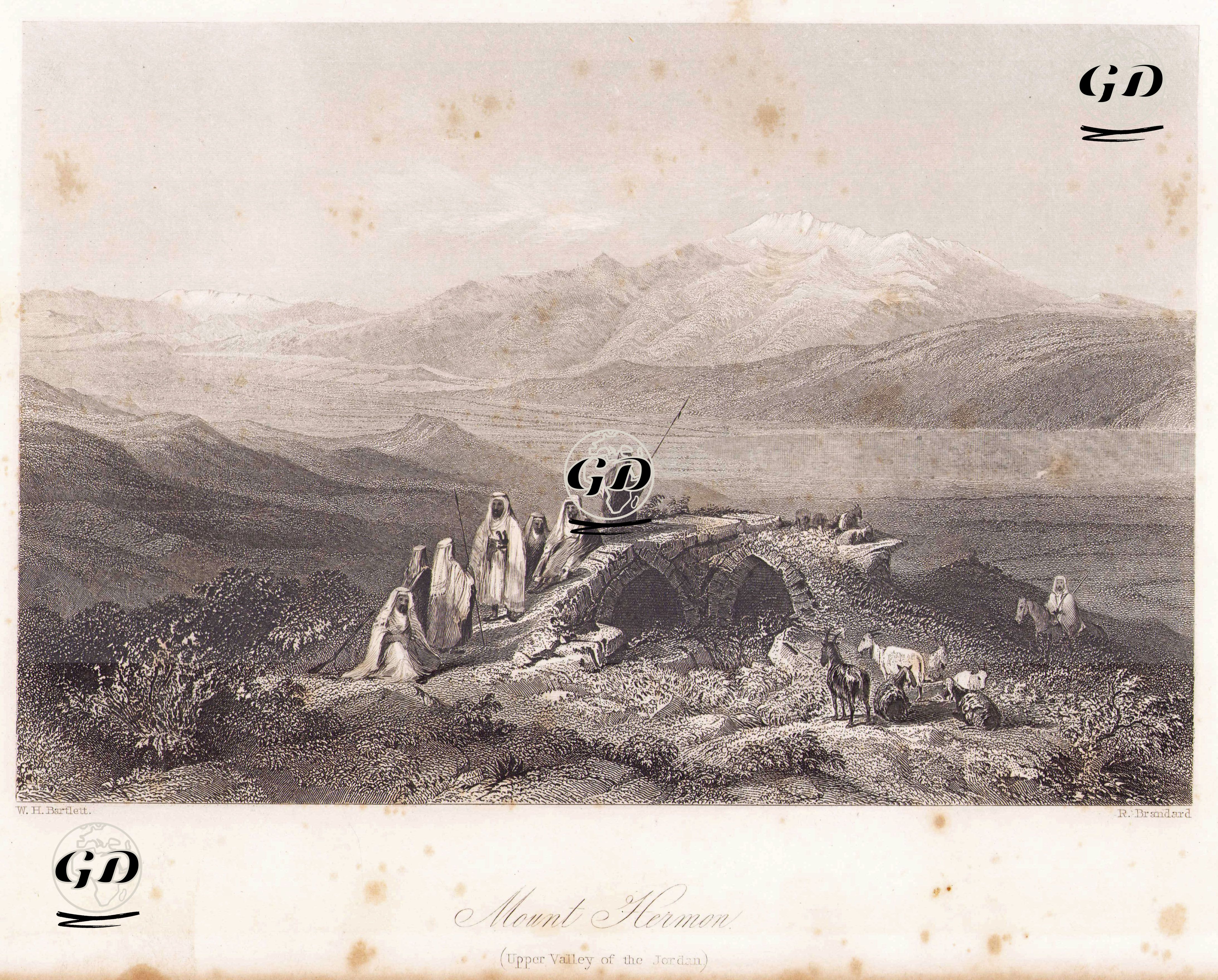 Hermon Dağı, Ürdündeki Vadisinin Yüksek Kısmı - William Henry Bartlett (1809-1854) - 1850