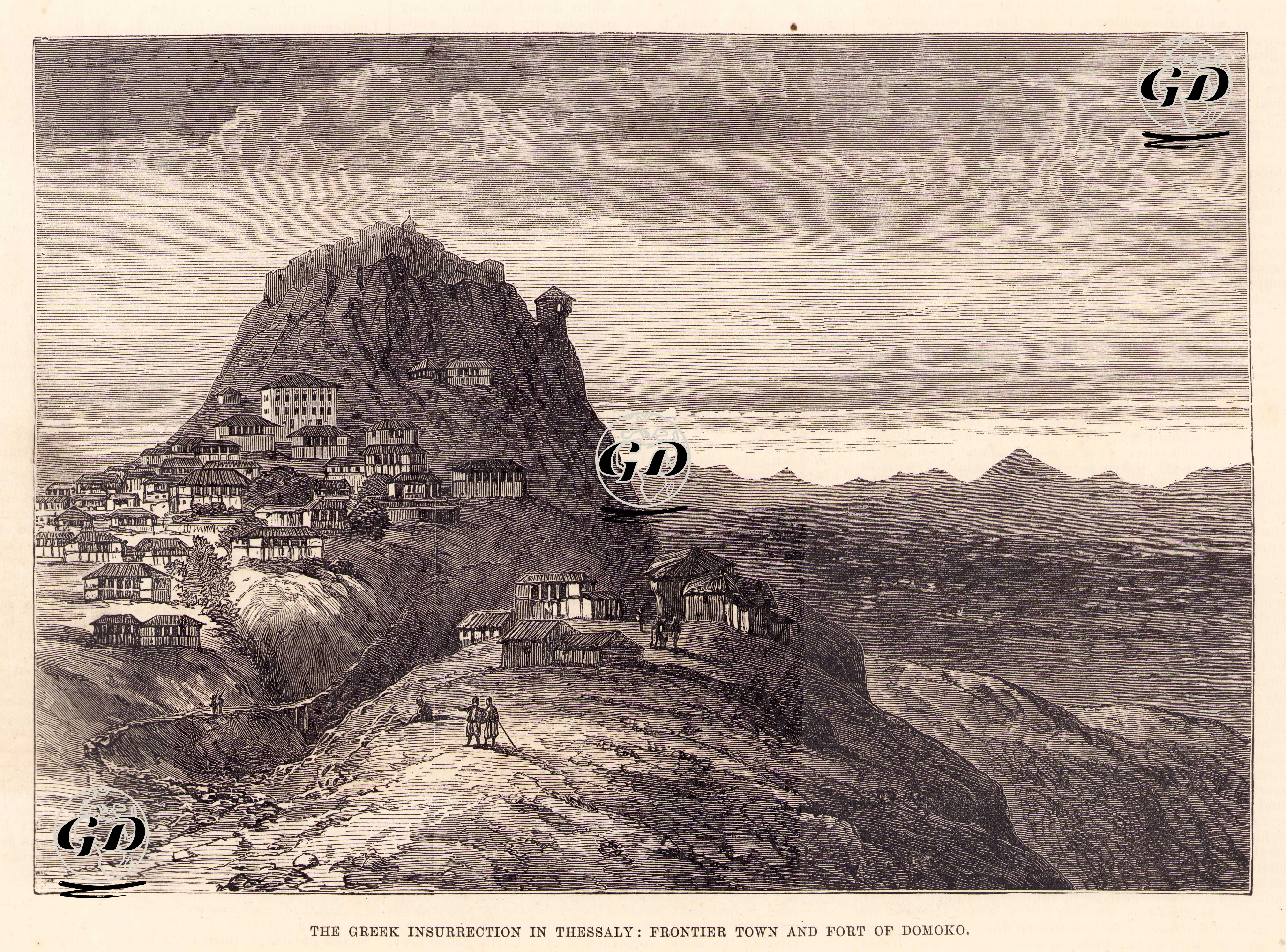 Teselya'da Yunan Ayaklanması, Domoko Kalesi Ve Kasabası -  - 1878