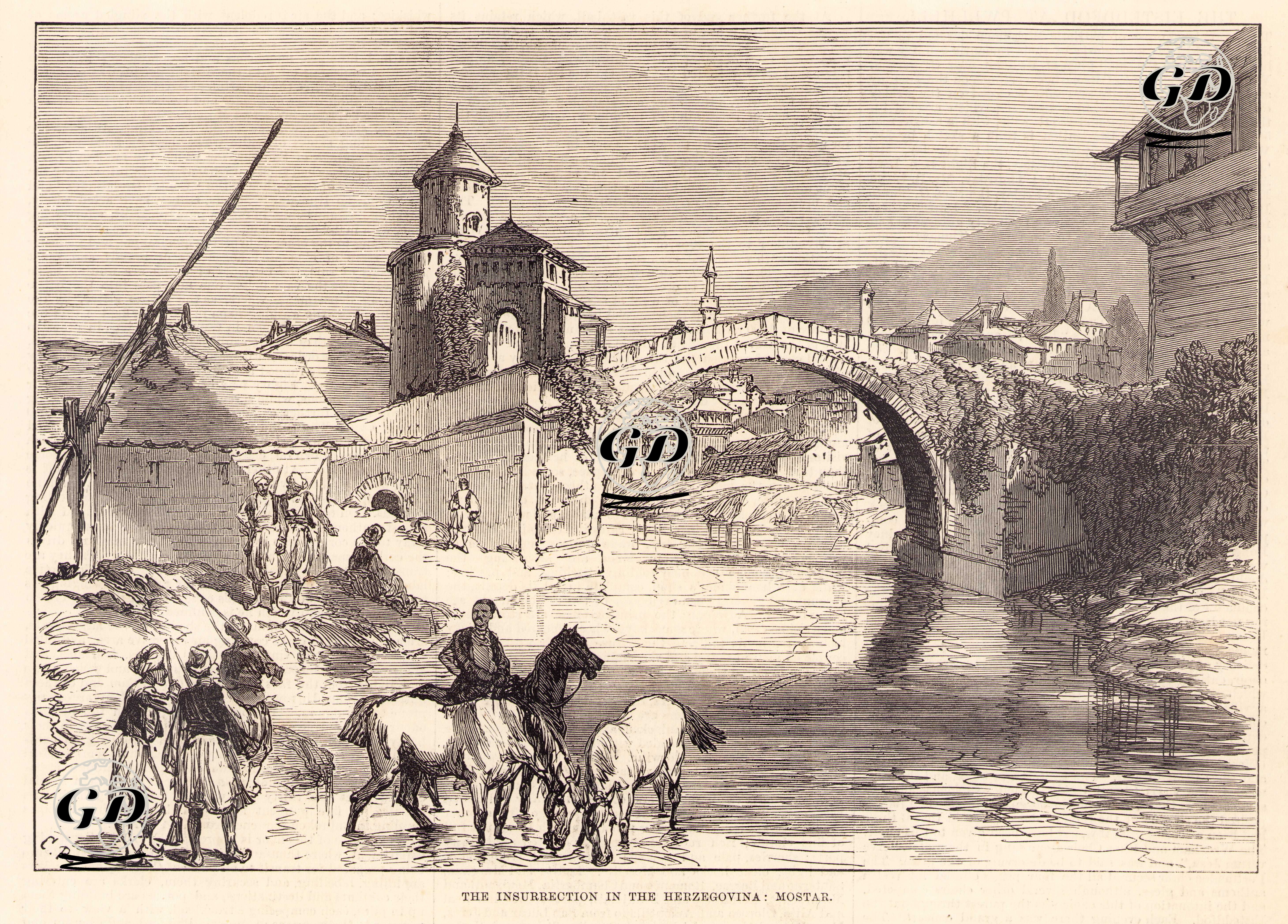 Hersek İsyanı Sırasında Mostar Şehri -  - 1875