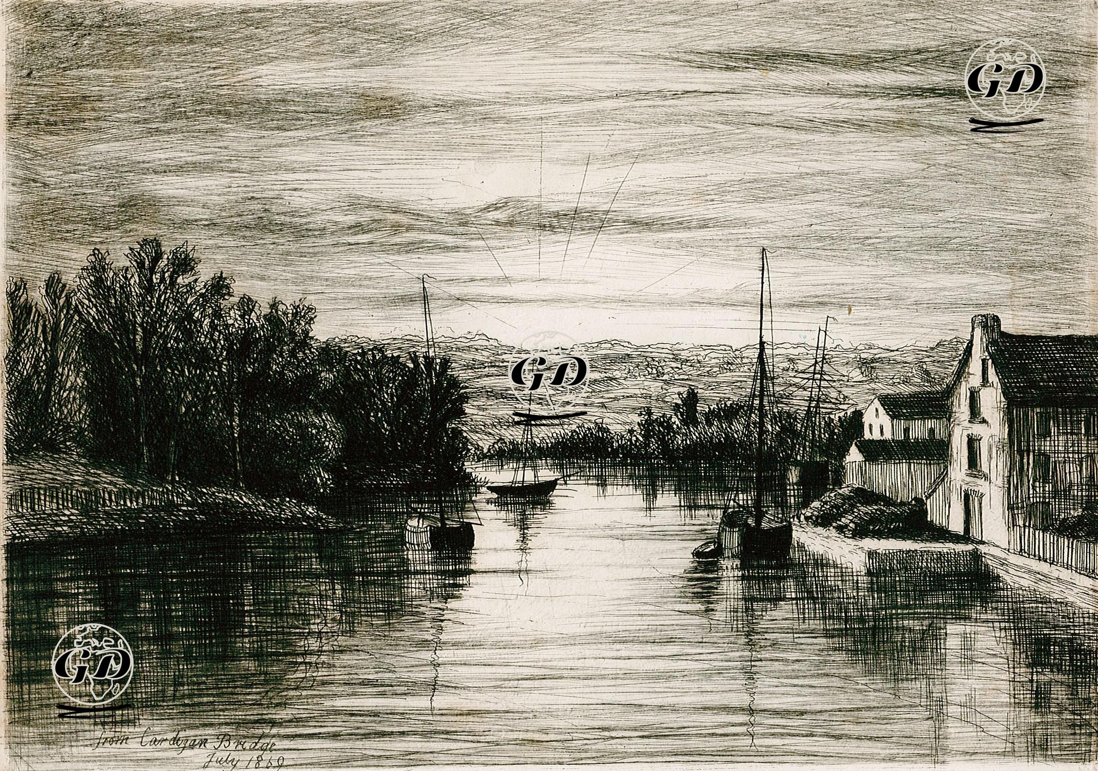 Cardigan Köprüsünden Bir Manzara -  - 1869