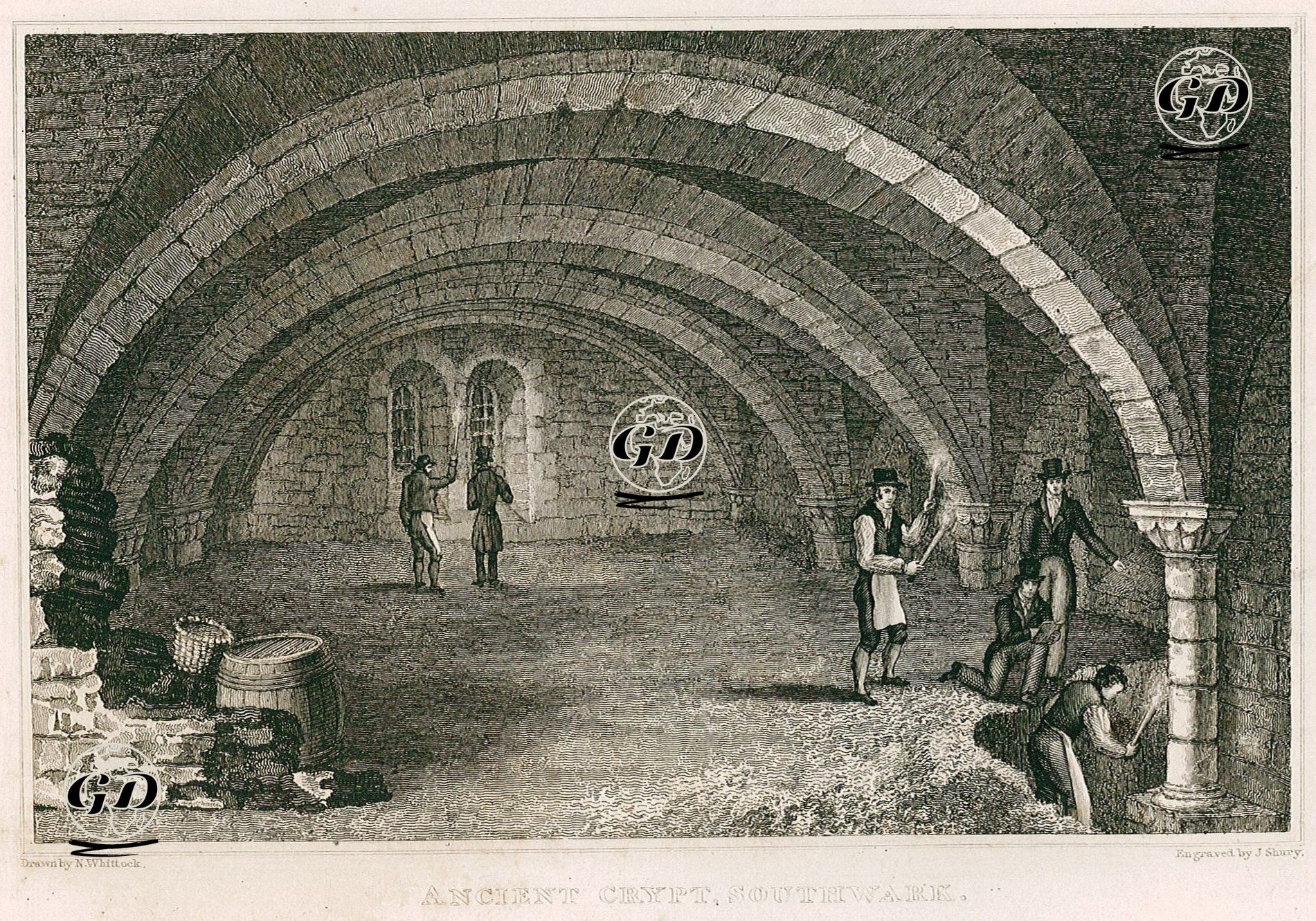 Antik Kilise Mahzeni, Southwark - Nathaniel Whittock (1791-1860) - 1830