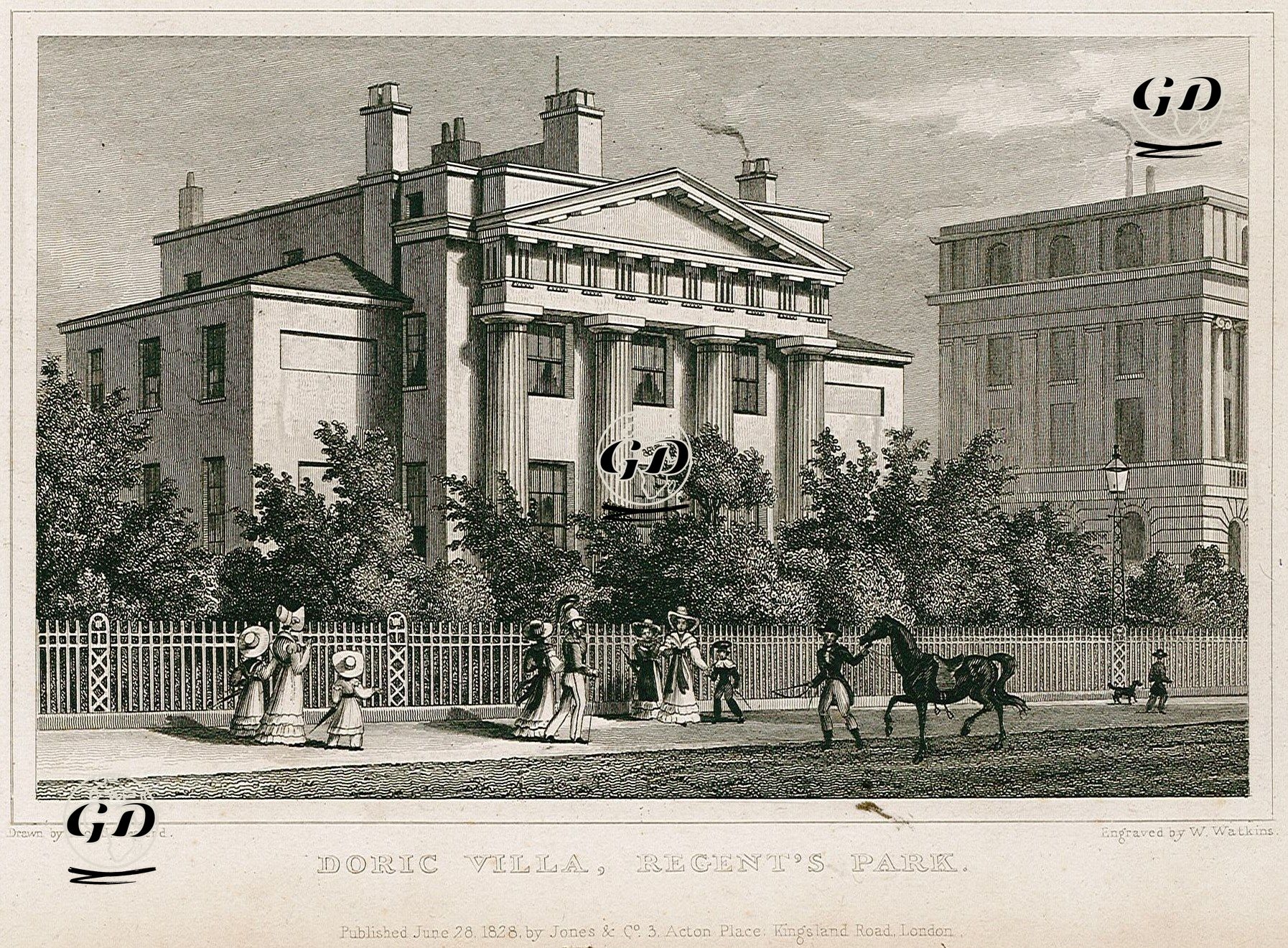 Doric Malikhanesi, Regent  Park - Thomas Hosmer Shepherd (1792-1864) - 1828