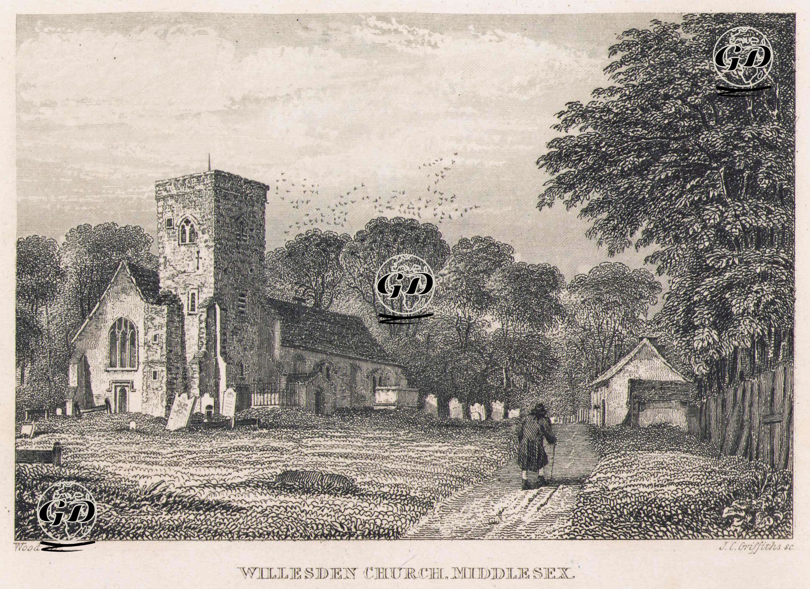 Willesden Kilisesi, Middlesex - Thomas Wood (1800-1878) - 1860
