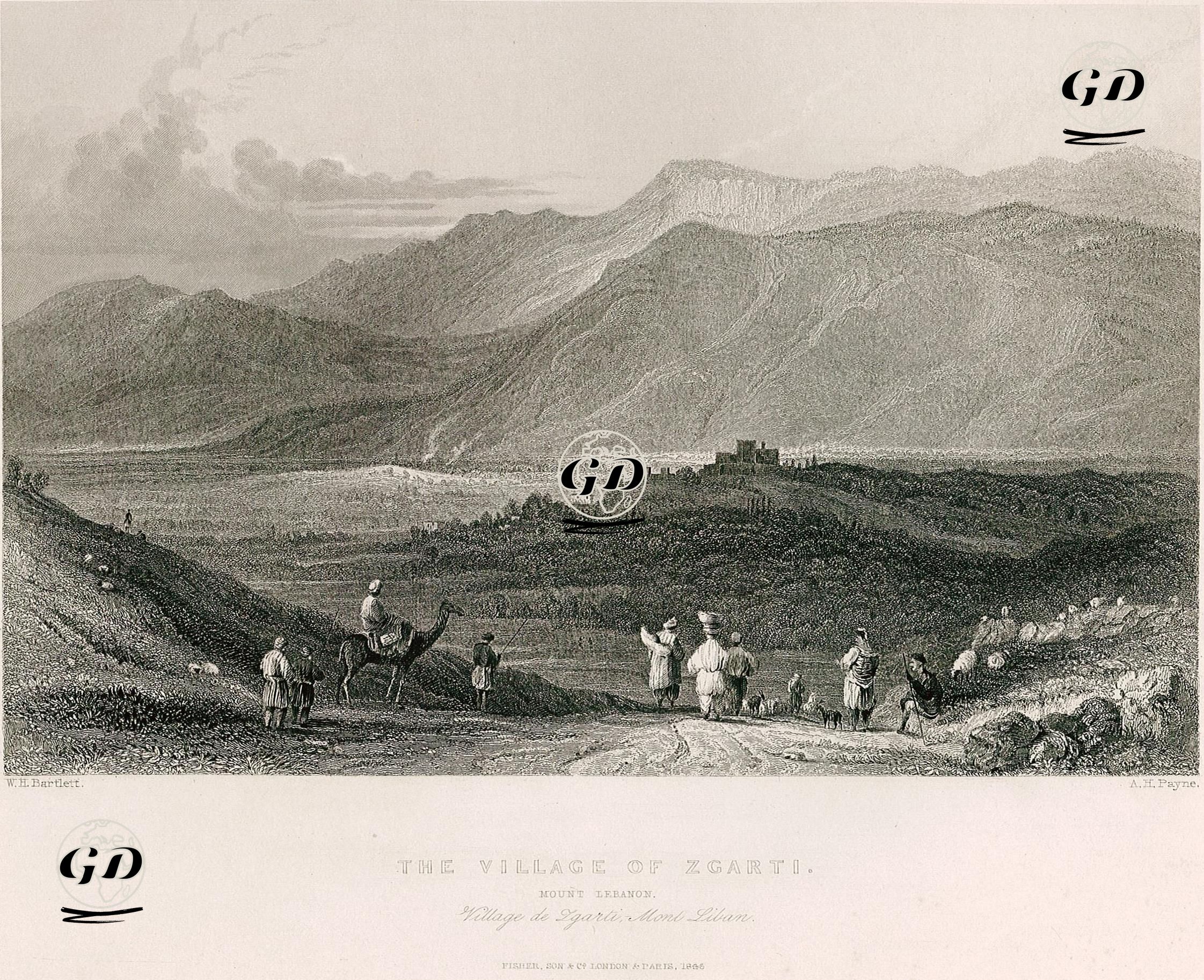 Zgarti, Lübnan Dağı - William Henry Bartlett (1809-1854) - 1846