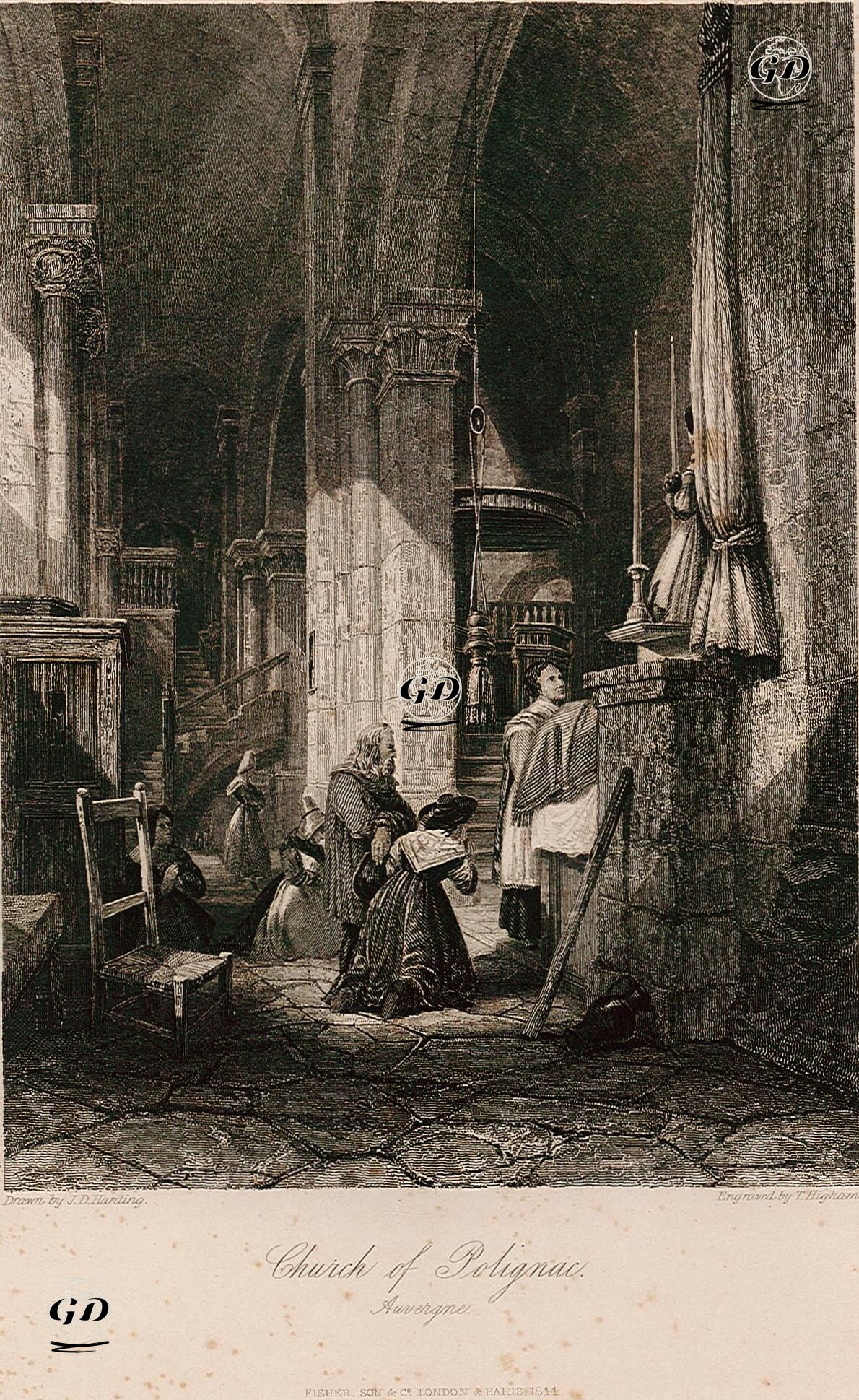 Church Of Polignac-Auvergne  - James Duffield Harding (1798-1863) - 1844