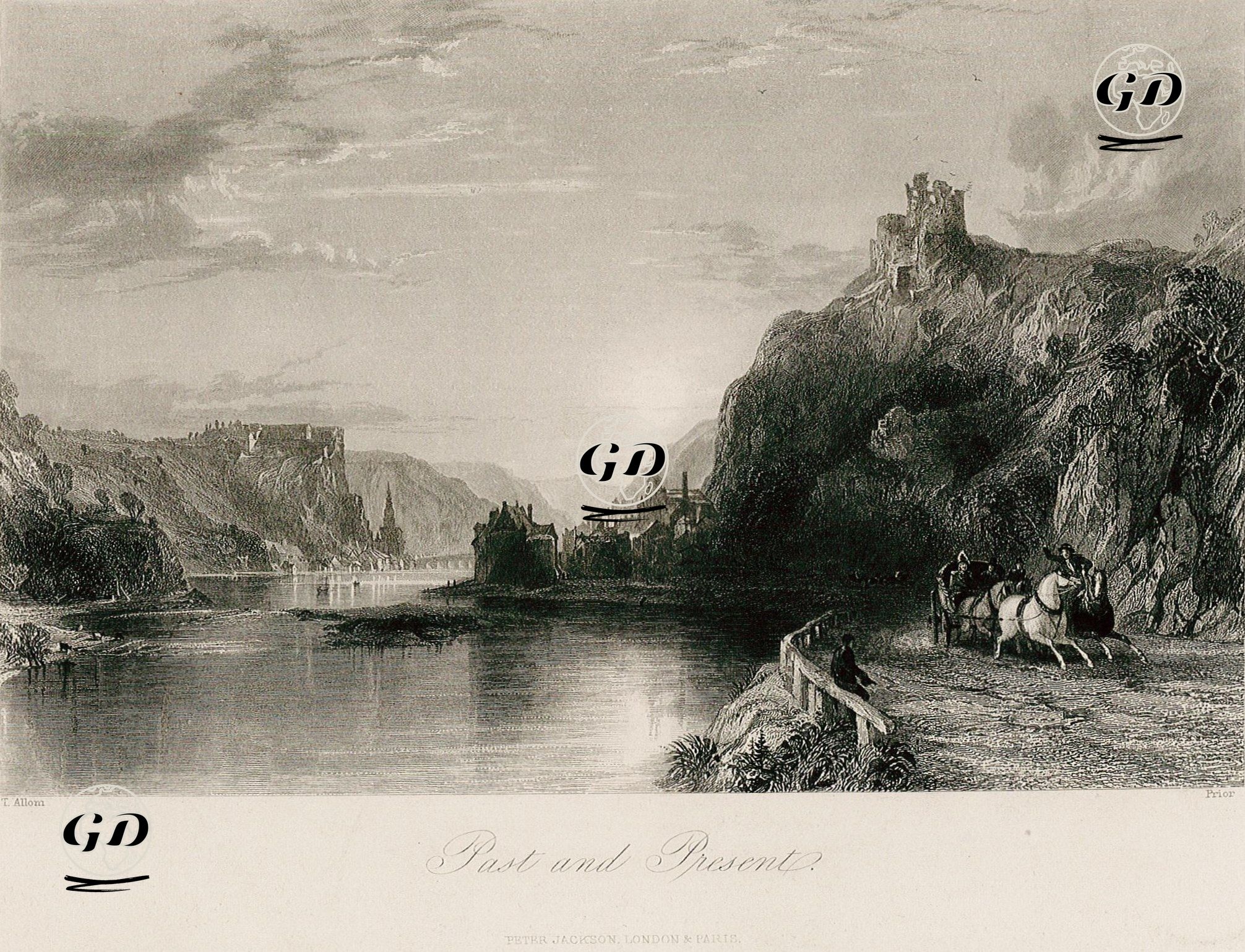 Past And Present (The Tower of Crève-Coeur, Upon the Meuse) - Thomas Allom (1804-1872) - 1840